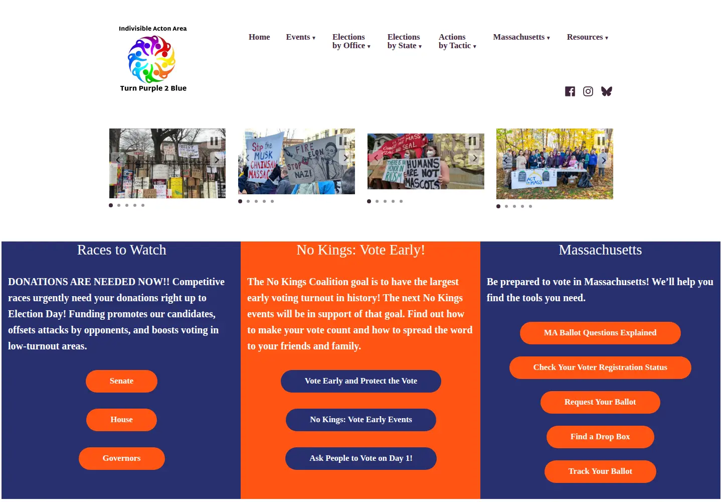 Screenshot of turnpurple2blue.org