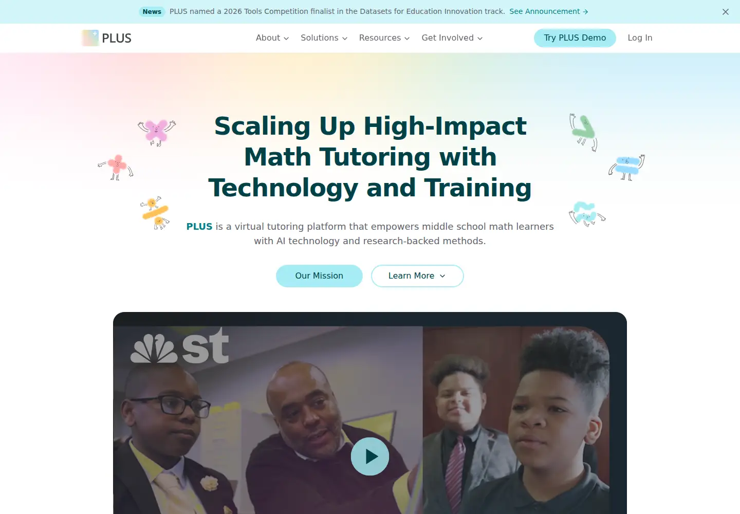 Captured homepage of tutors.plus in the current scan