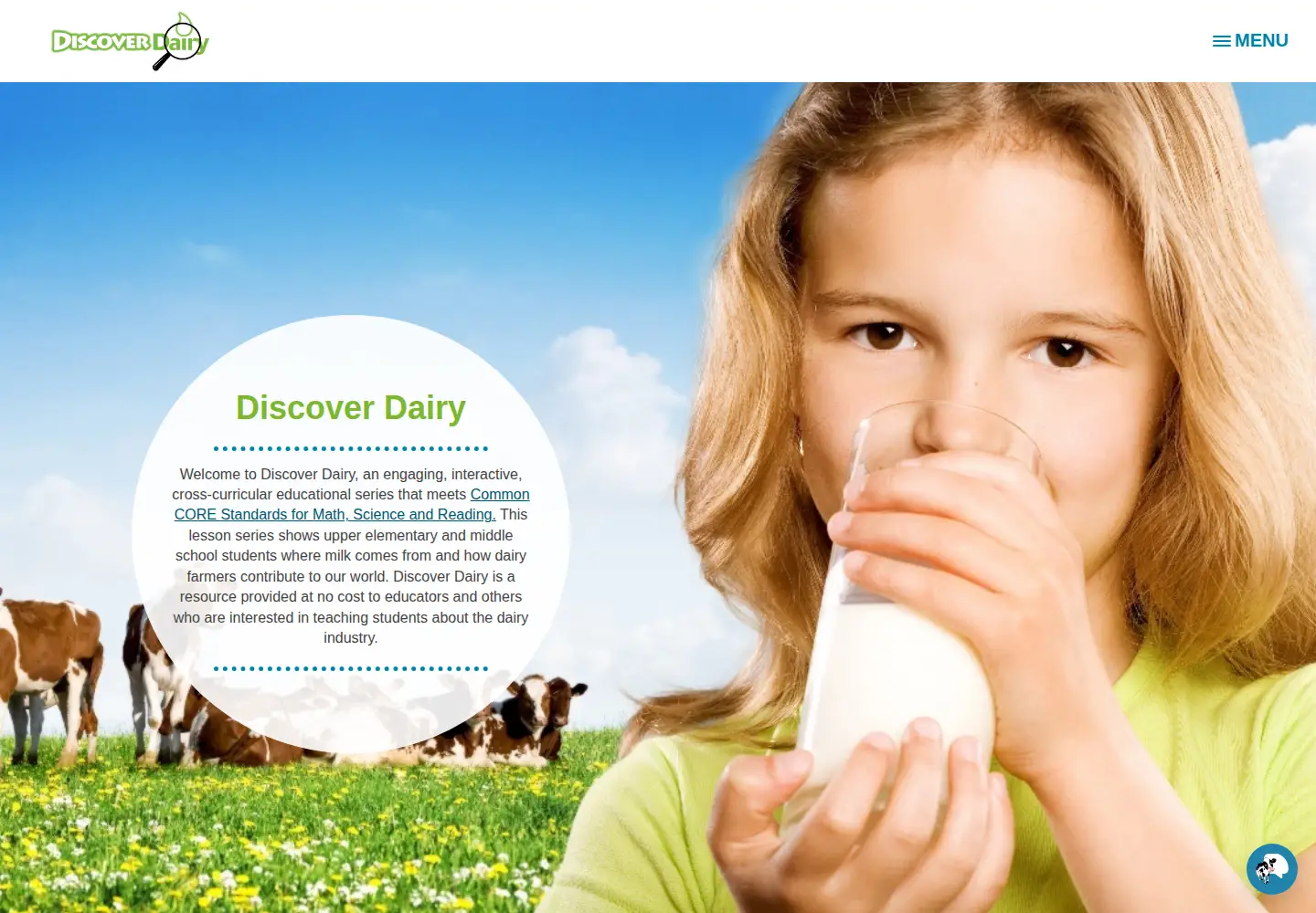 Screenshot of discoverdairy.com