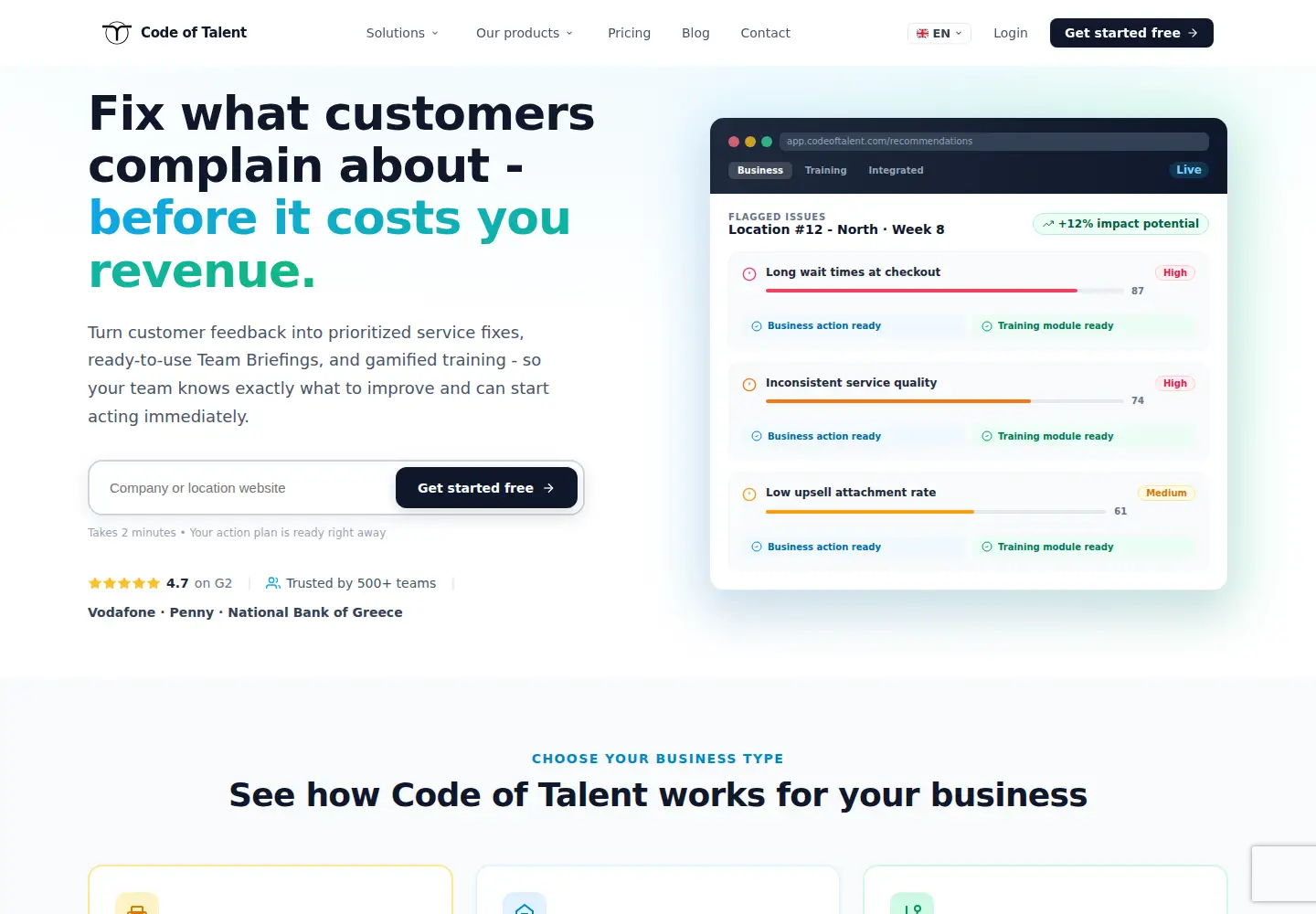 Screenshot of codeoftalent.com