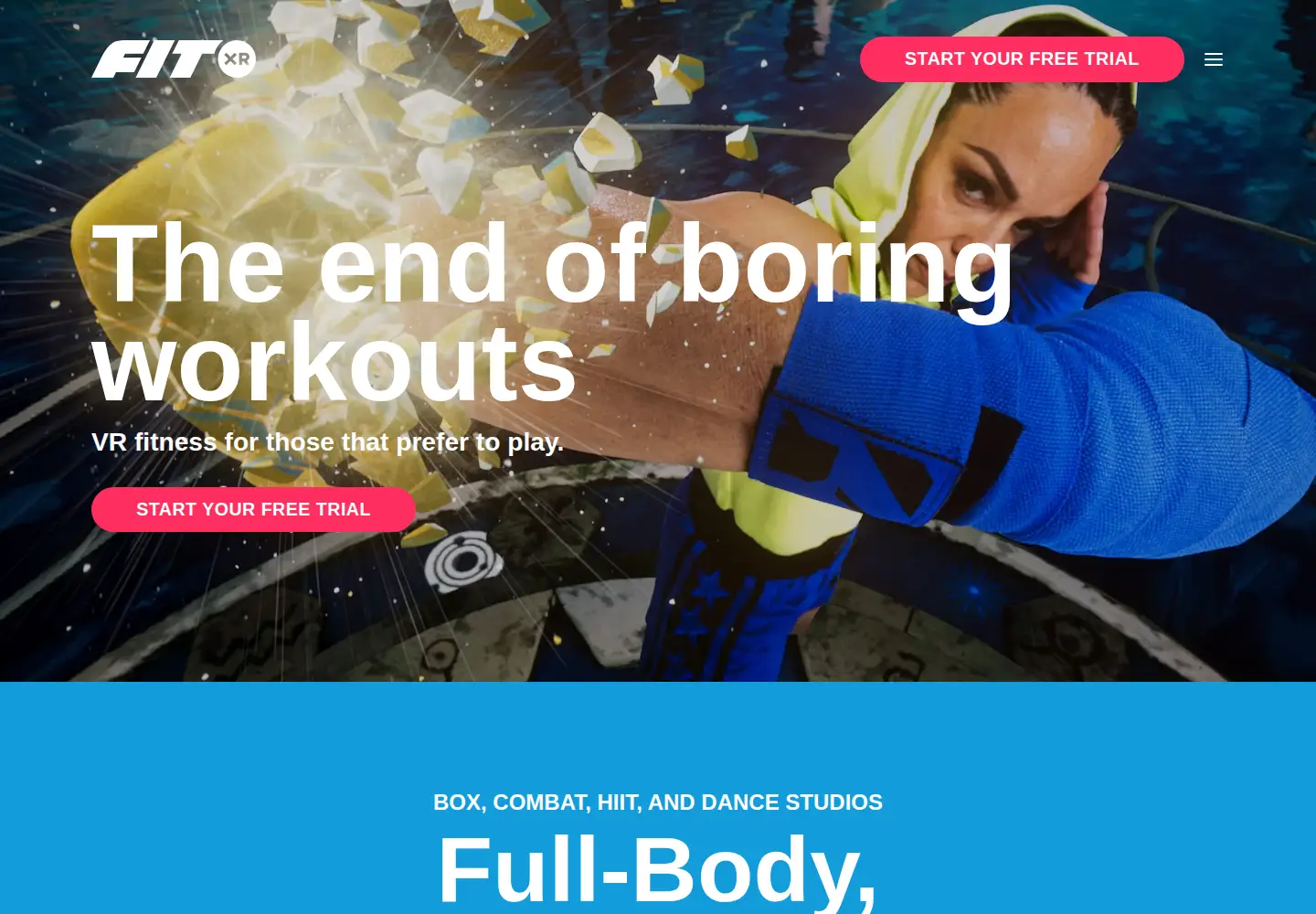 Screenshot of fitxr.com