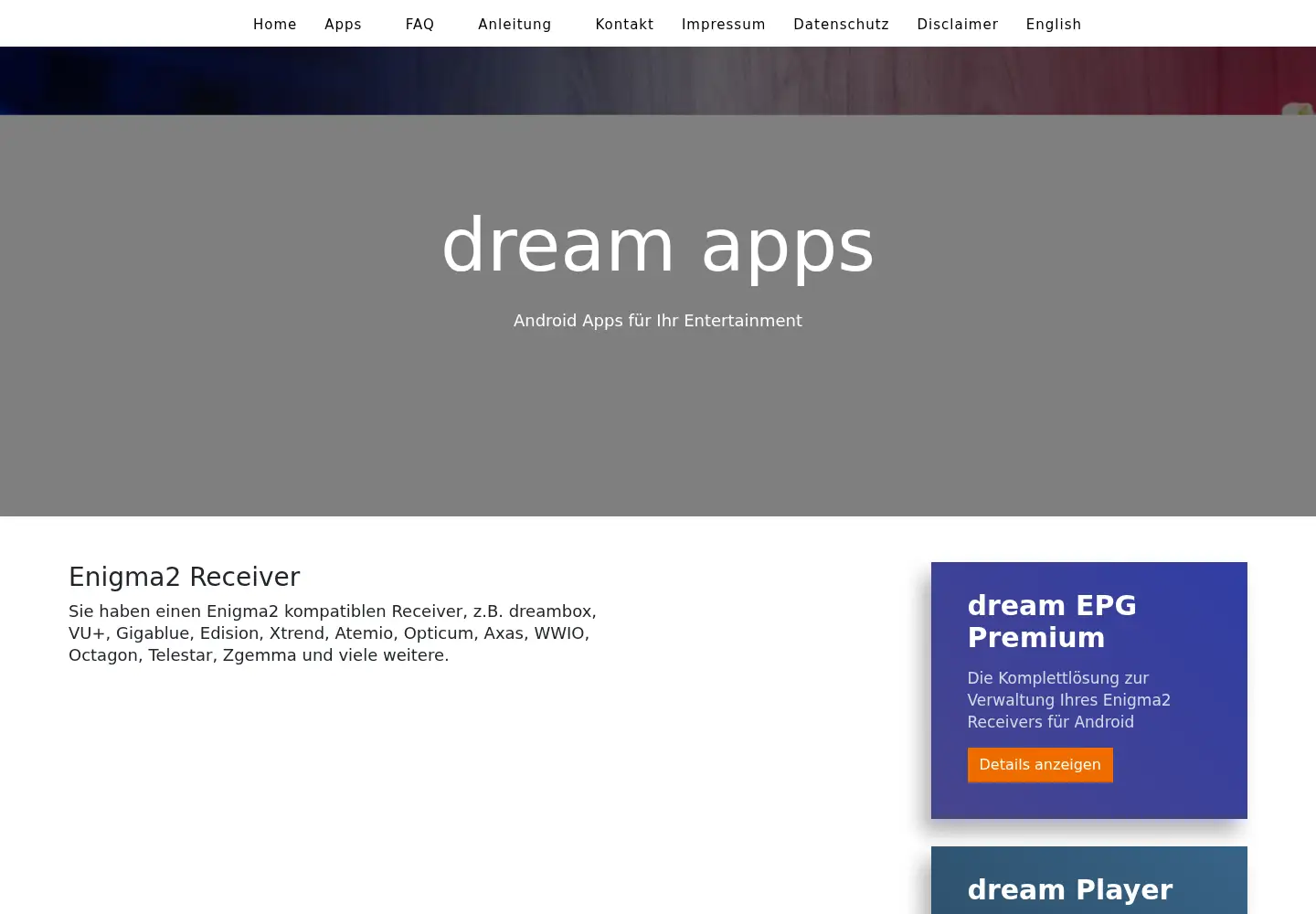 Screenshot of dreamepg.de