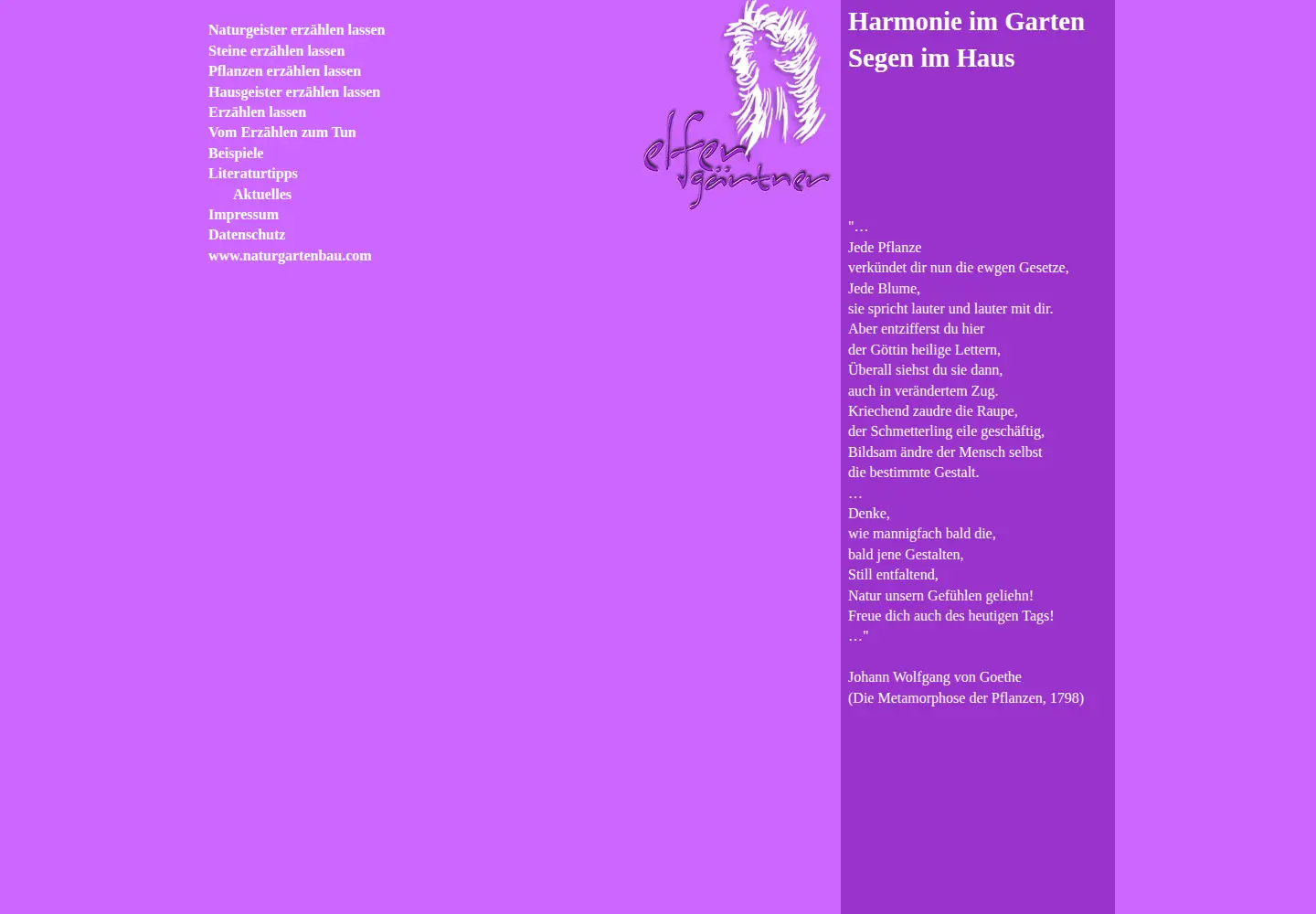 Screenshot of elfengaertner.de