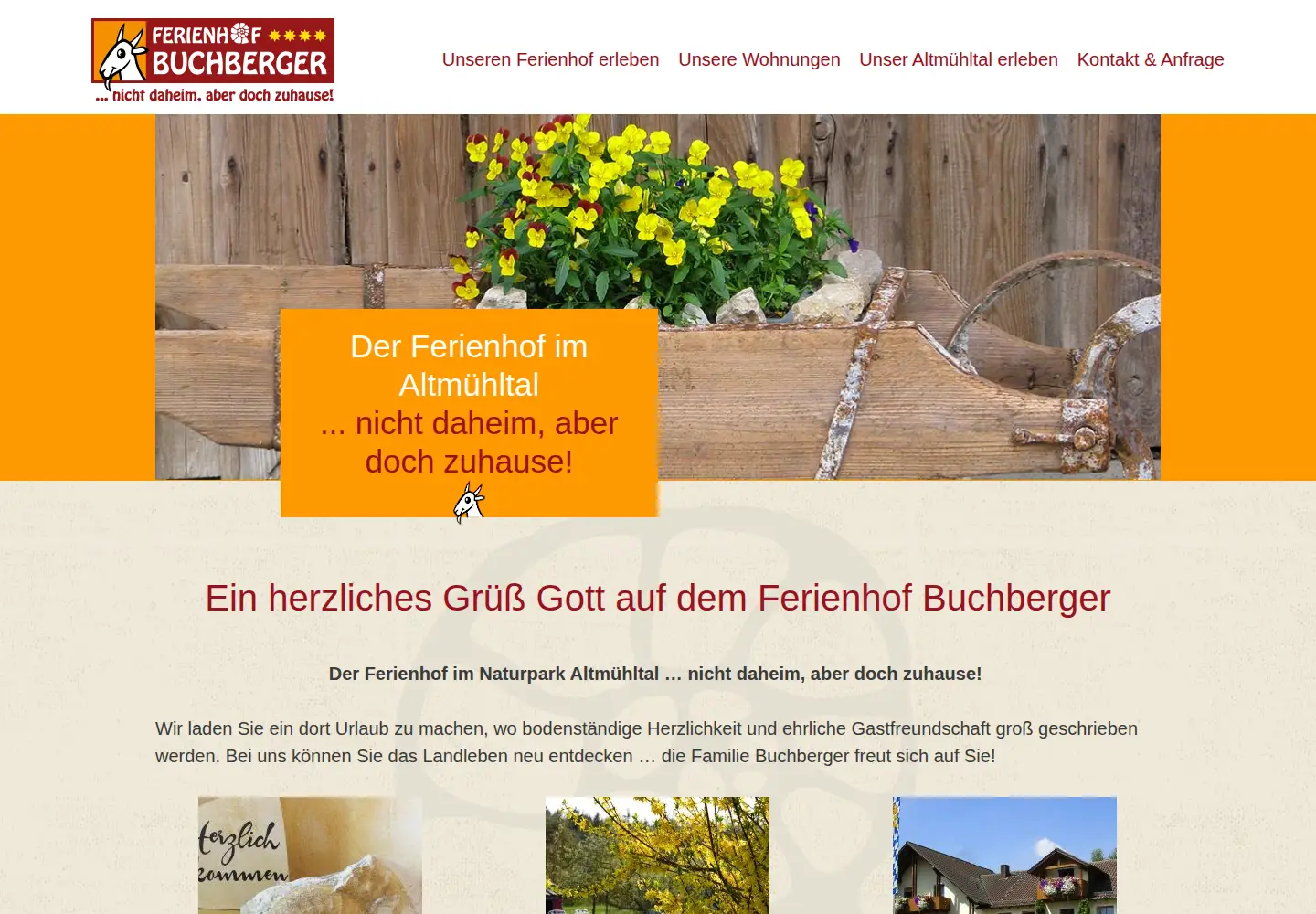 Screenshot of ferienhof-buchberger.de