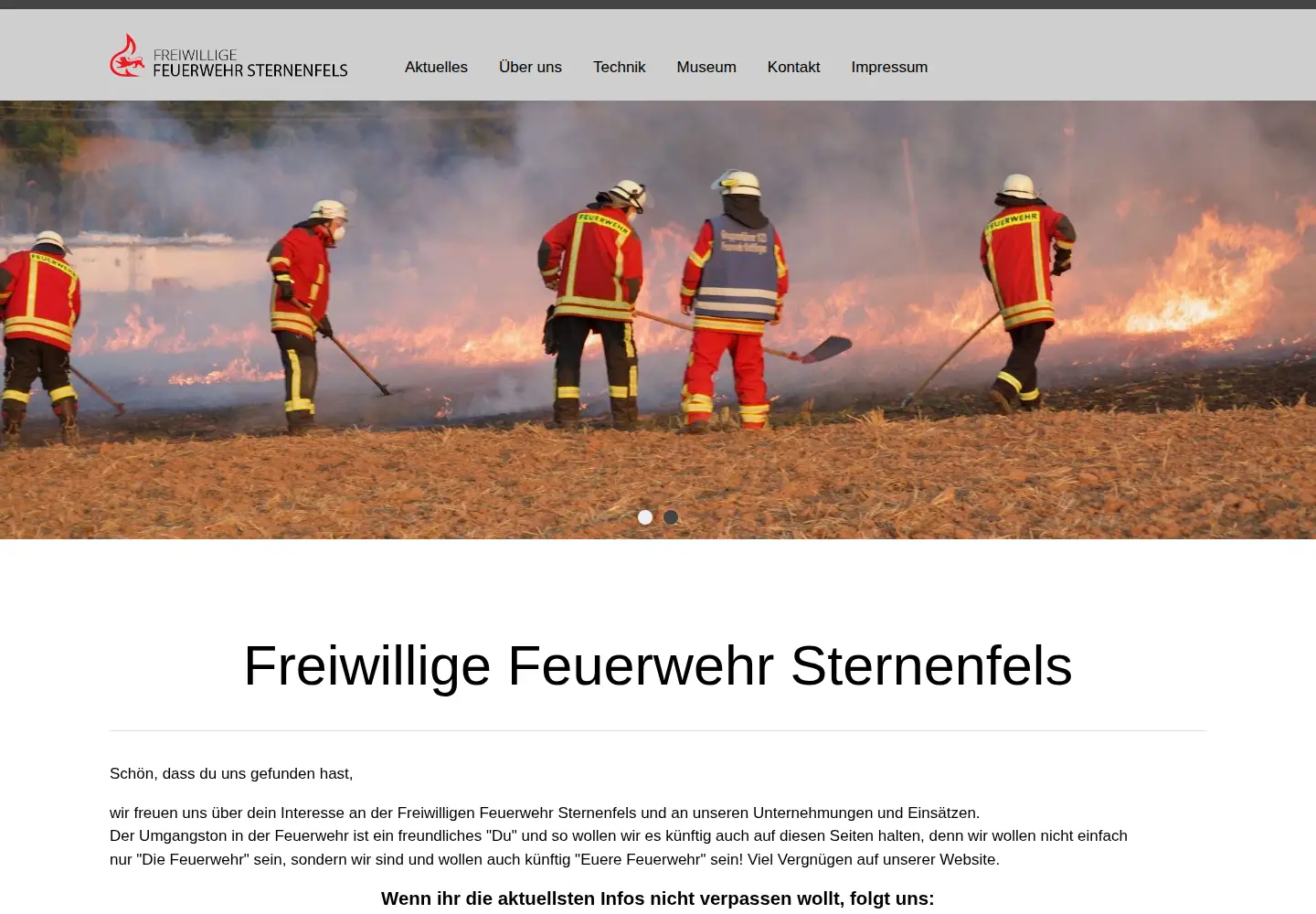 Captured homepage of feuerwehr-sternenfels.de in the current scan