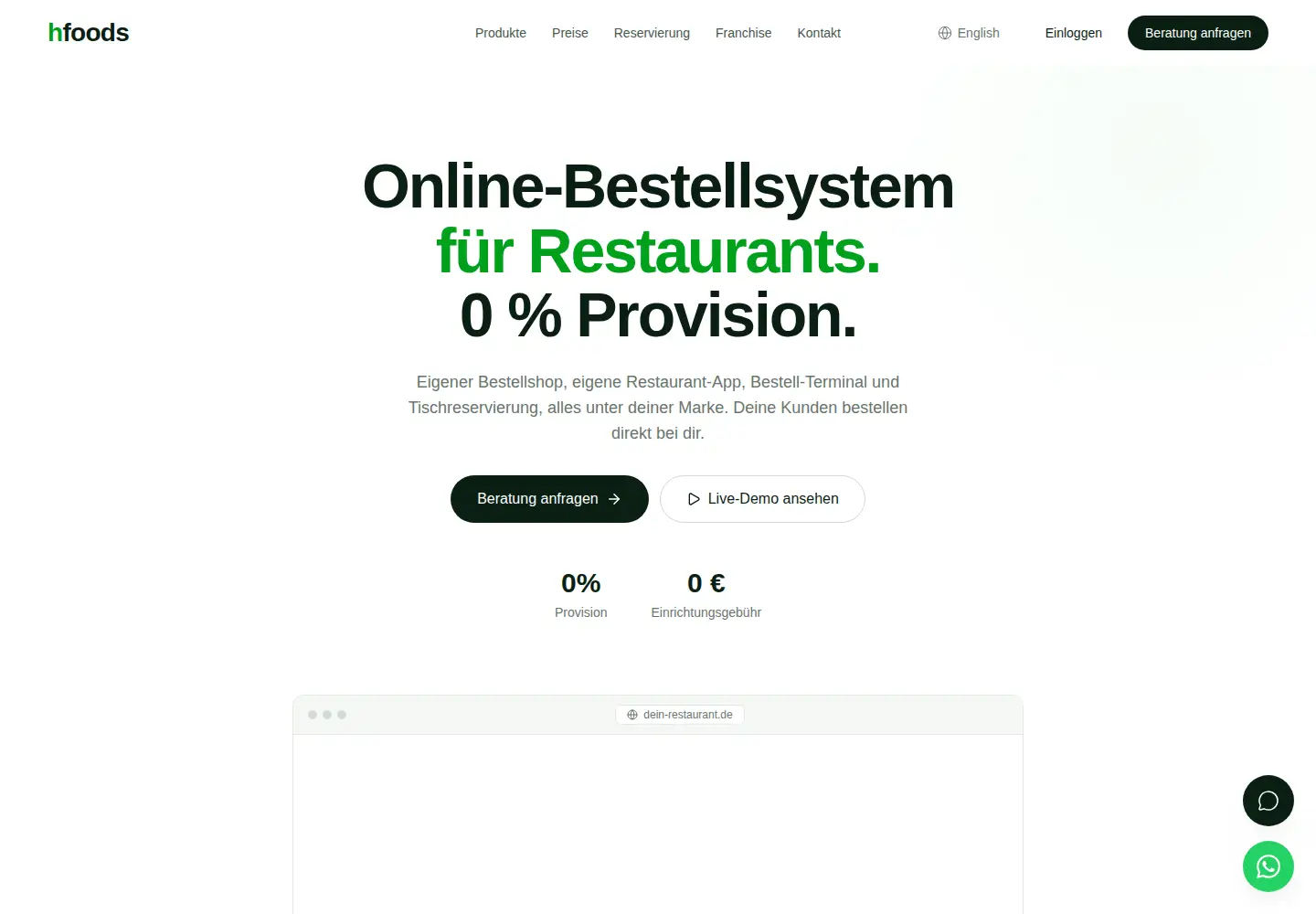 Screenshot of hfoods.de