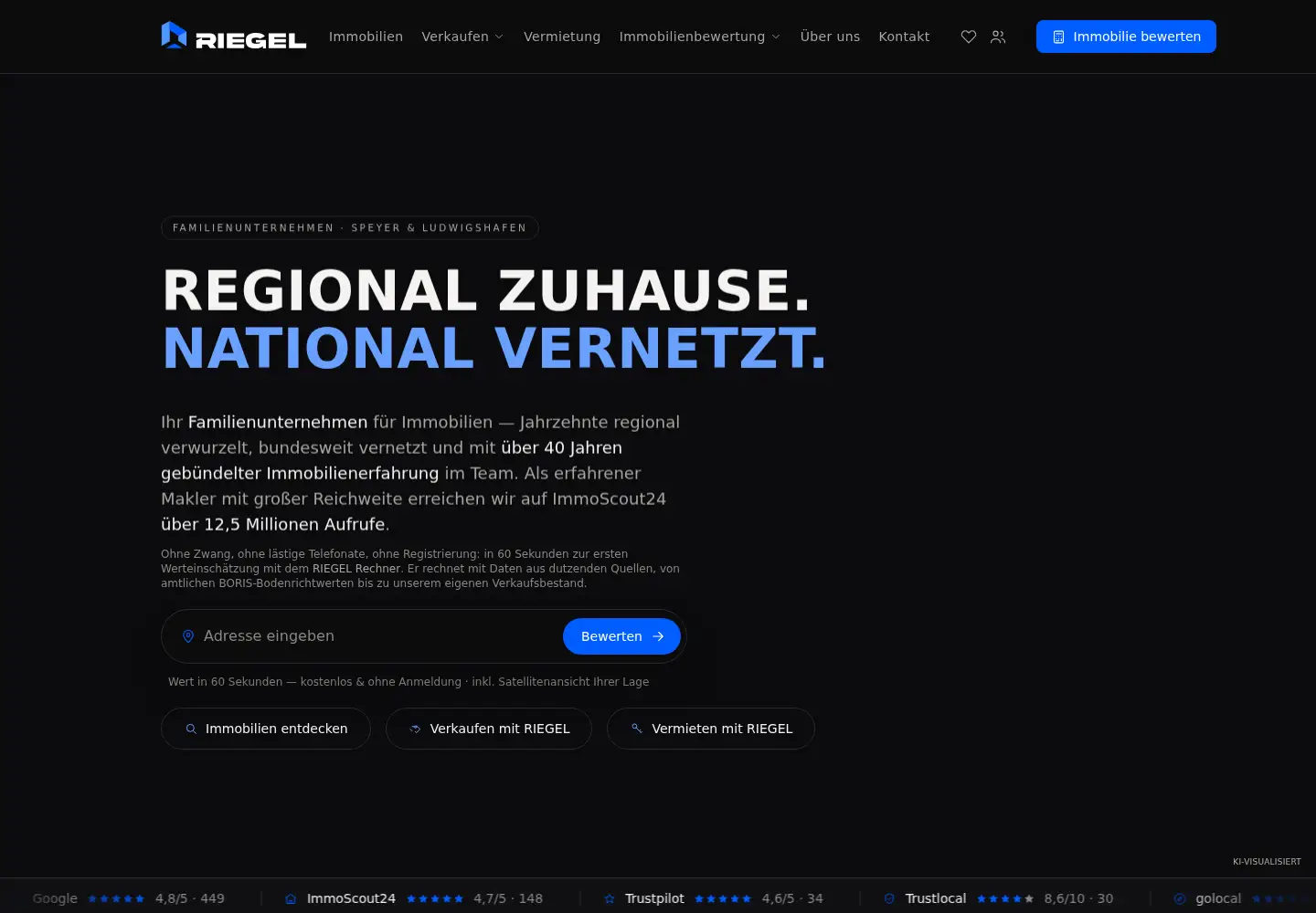 Screenshot of riegel-immobilien.de