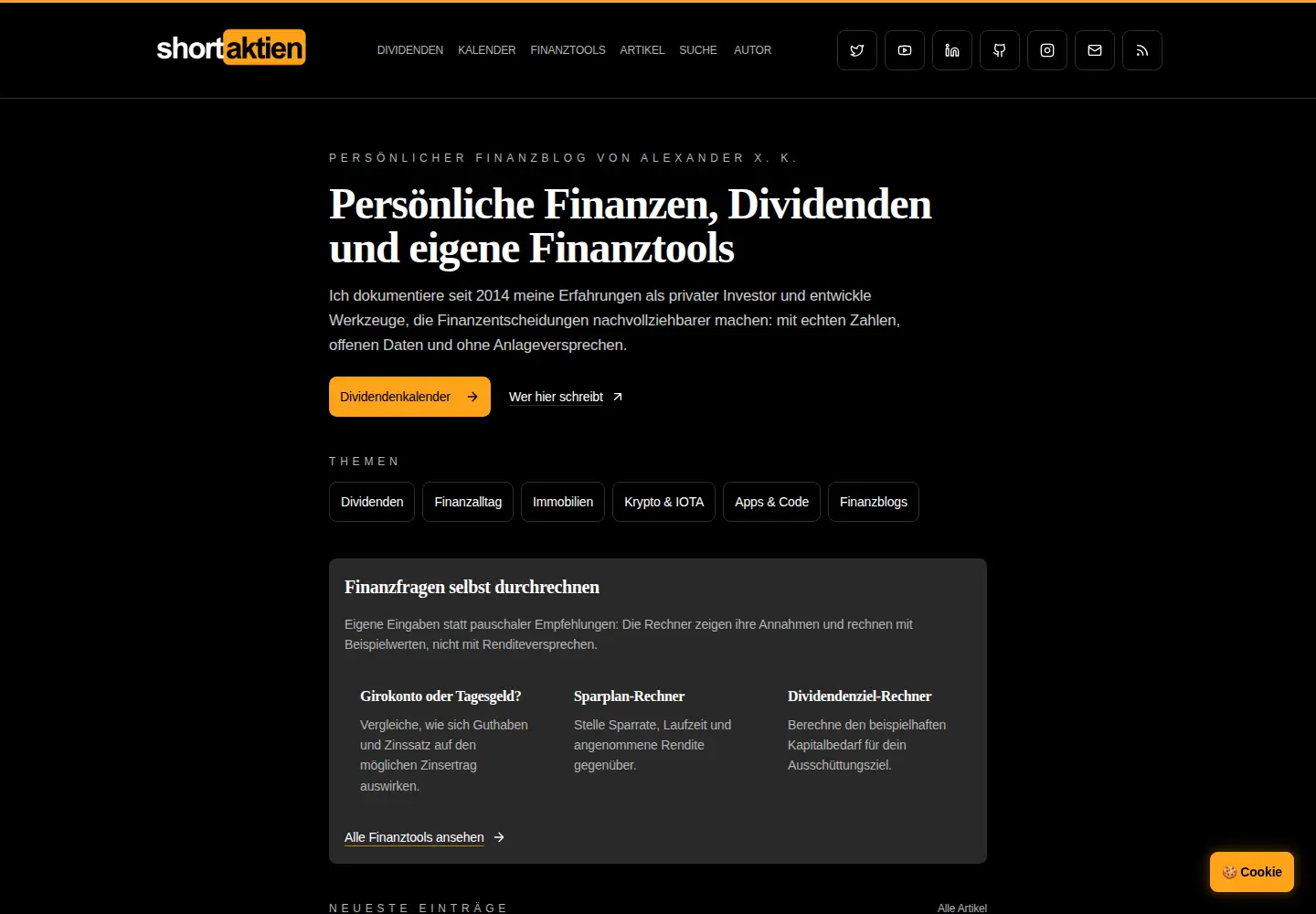 Screenshot of shortaktien.de