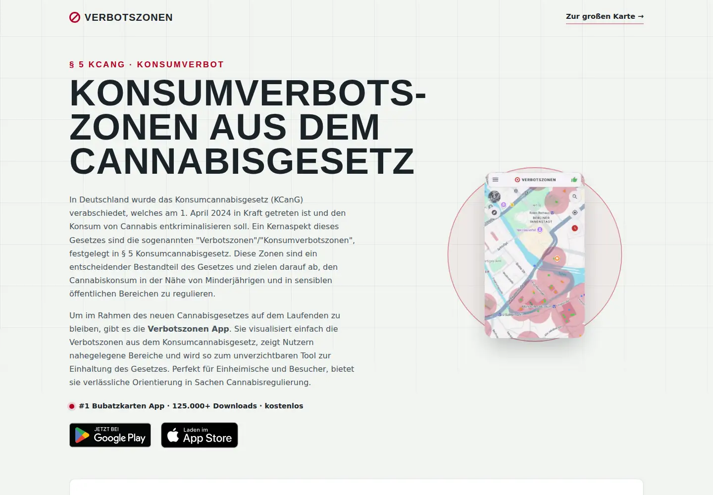 Captured homepage of verbotszonen.de in the current scan