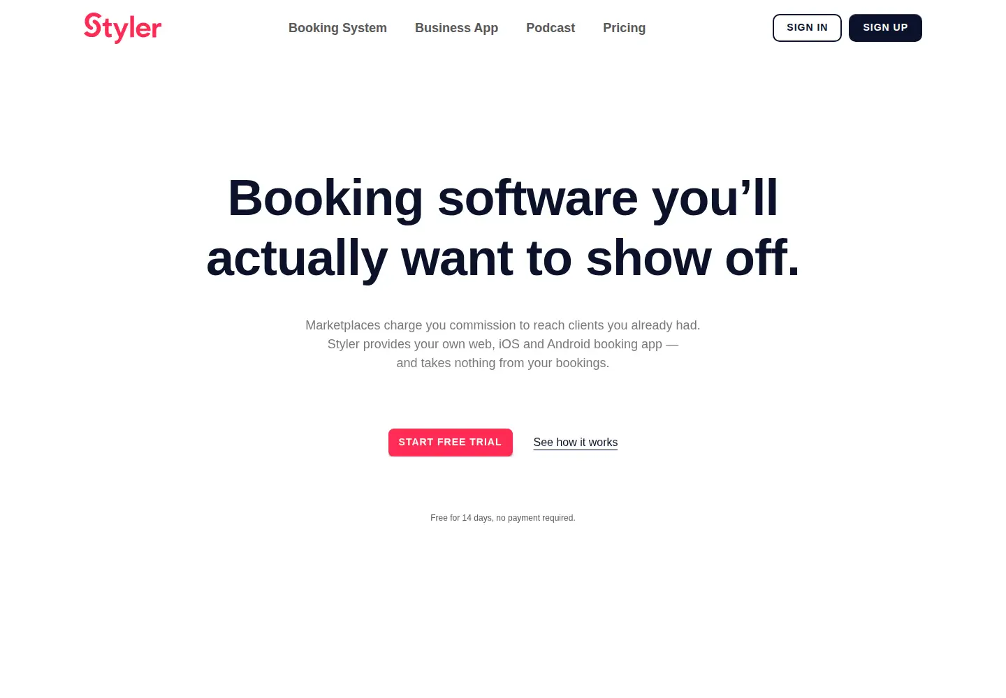 Screenshot of styler.digital