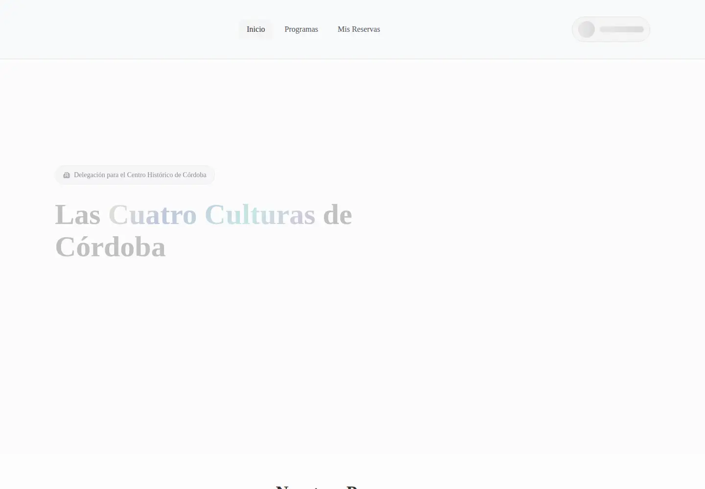 Captured homepage of cordobacuatroculturas.es in the current scan