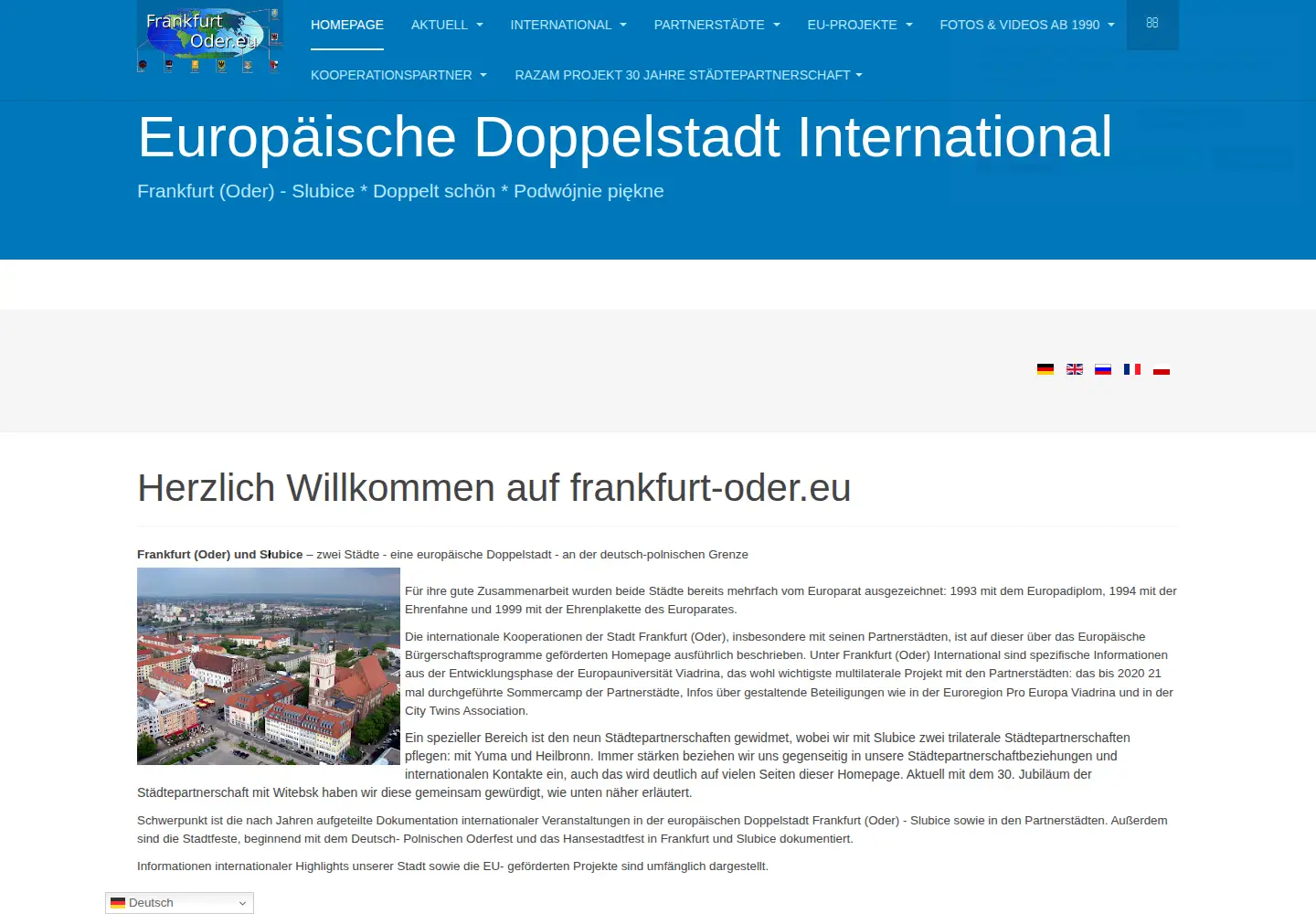 Screenshot of frankfurt-oder.eu
