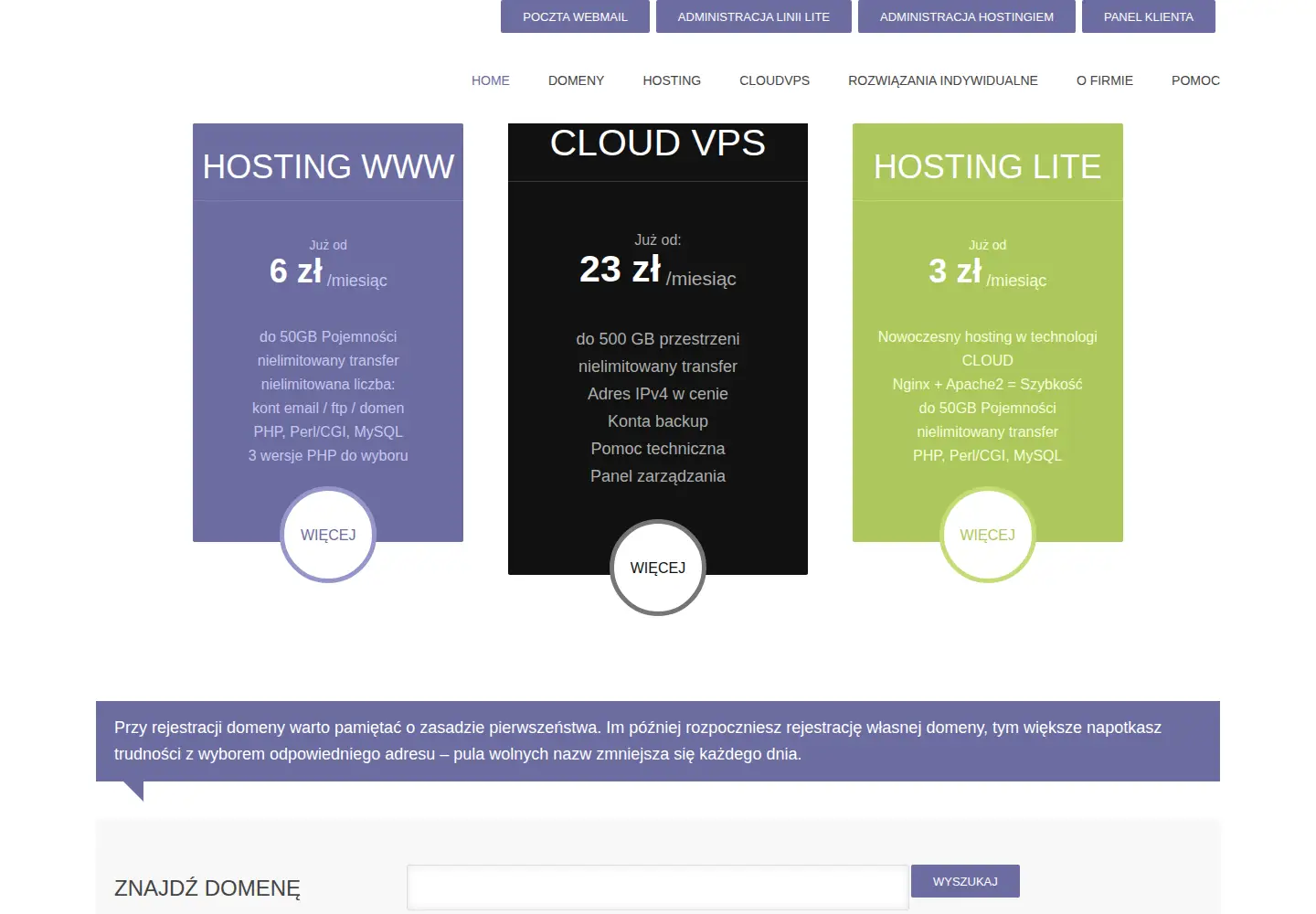 Screenshot of hostowo.eu