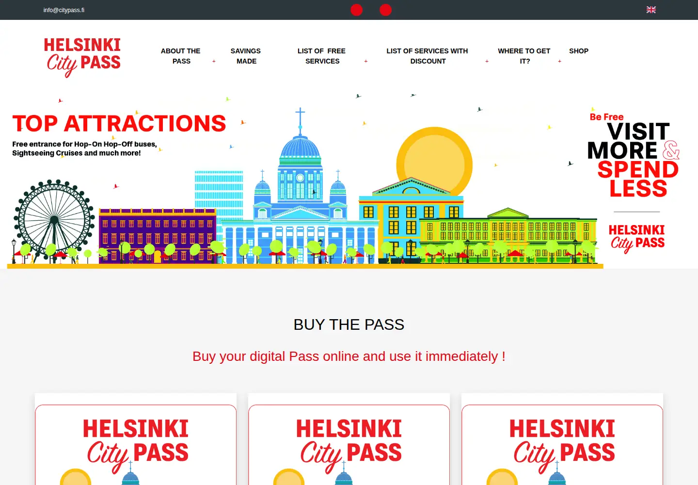 Screenshot of citypass.fi