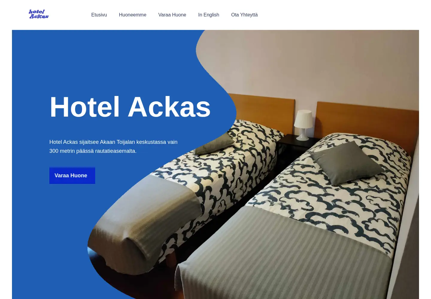 Screenshot of hotelackas.fi