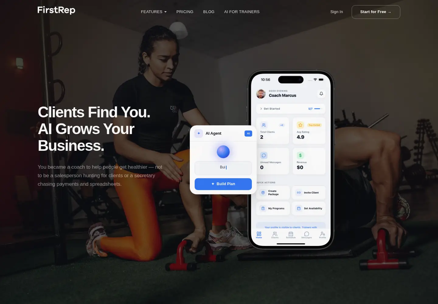 Screenshot of firstrep.fit
