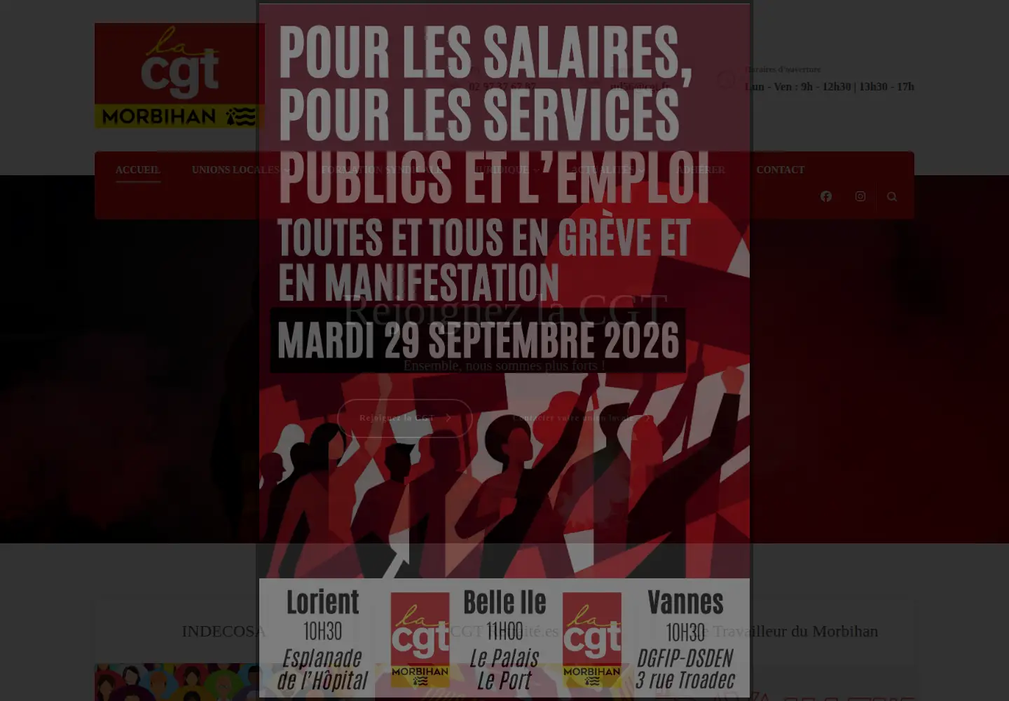 Screenshot of cgt56.fr