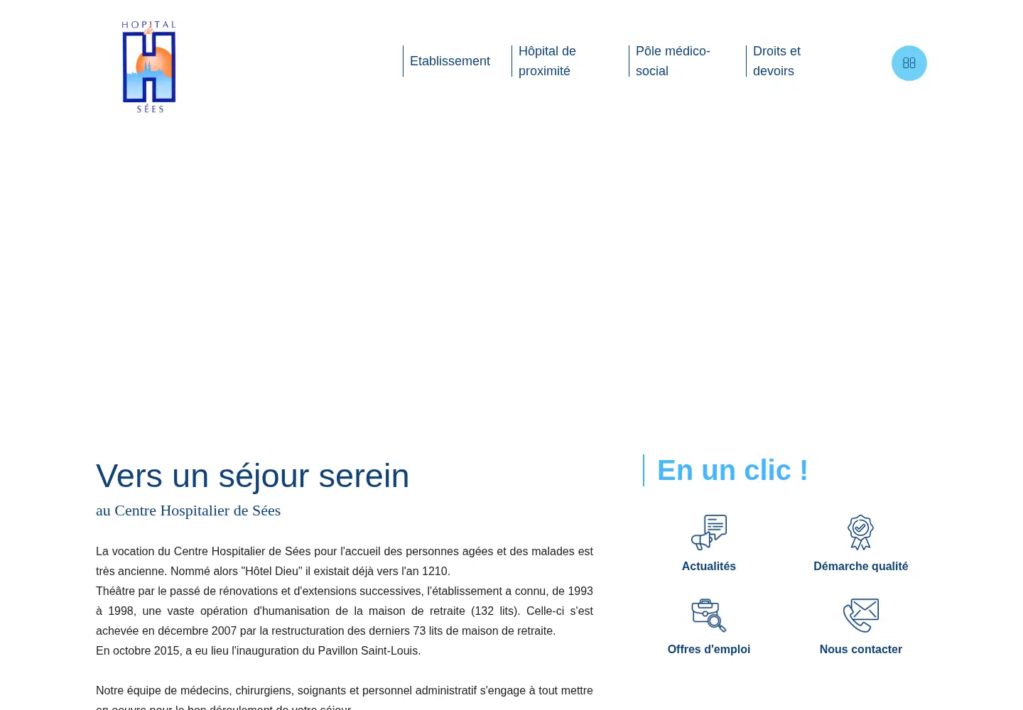 Captured homepage of ch-sees.fr in the current scan