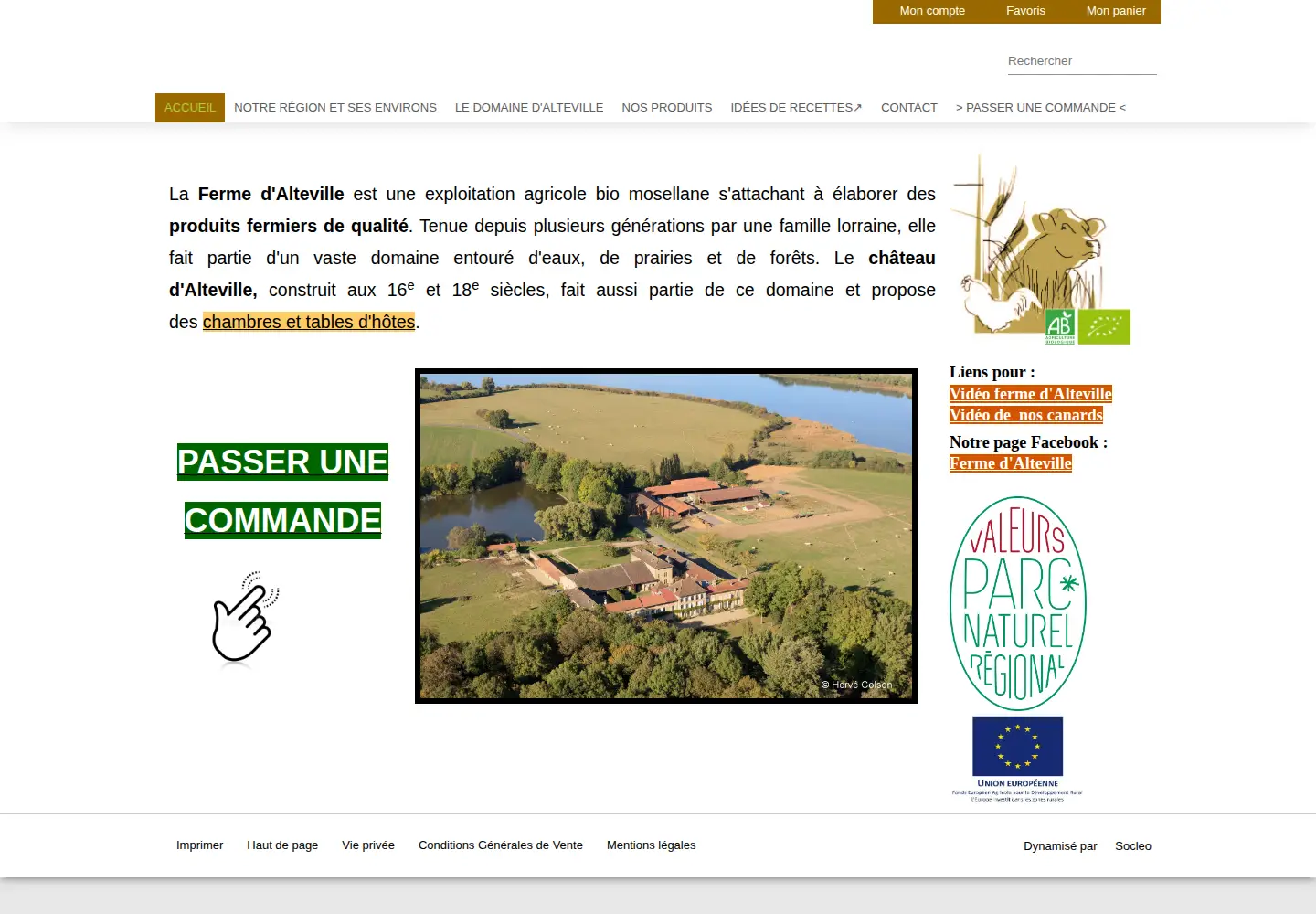 Screenshot of fermedalteville.fr