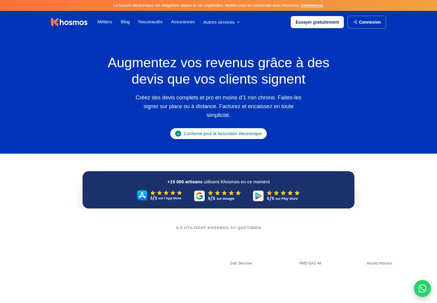 Screenshot of khosmos.fr