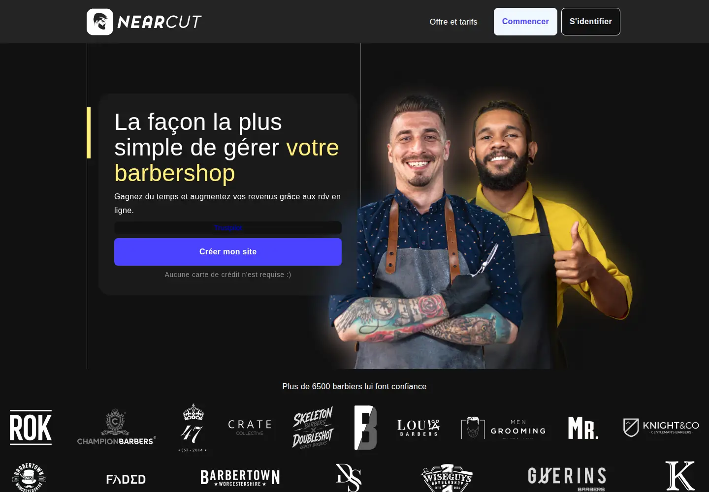 Screenshot of nearcut.fr