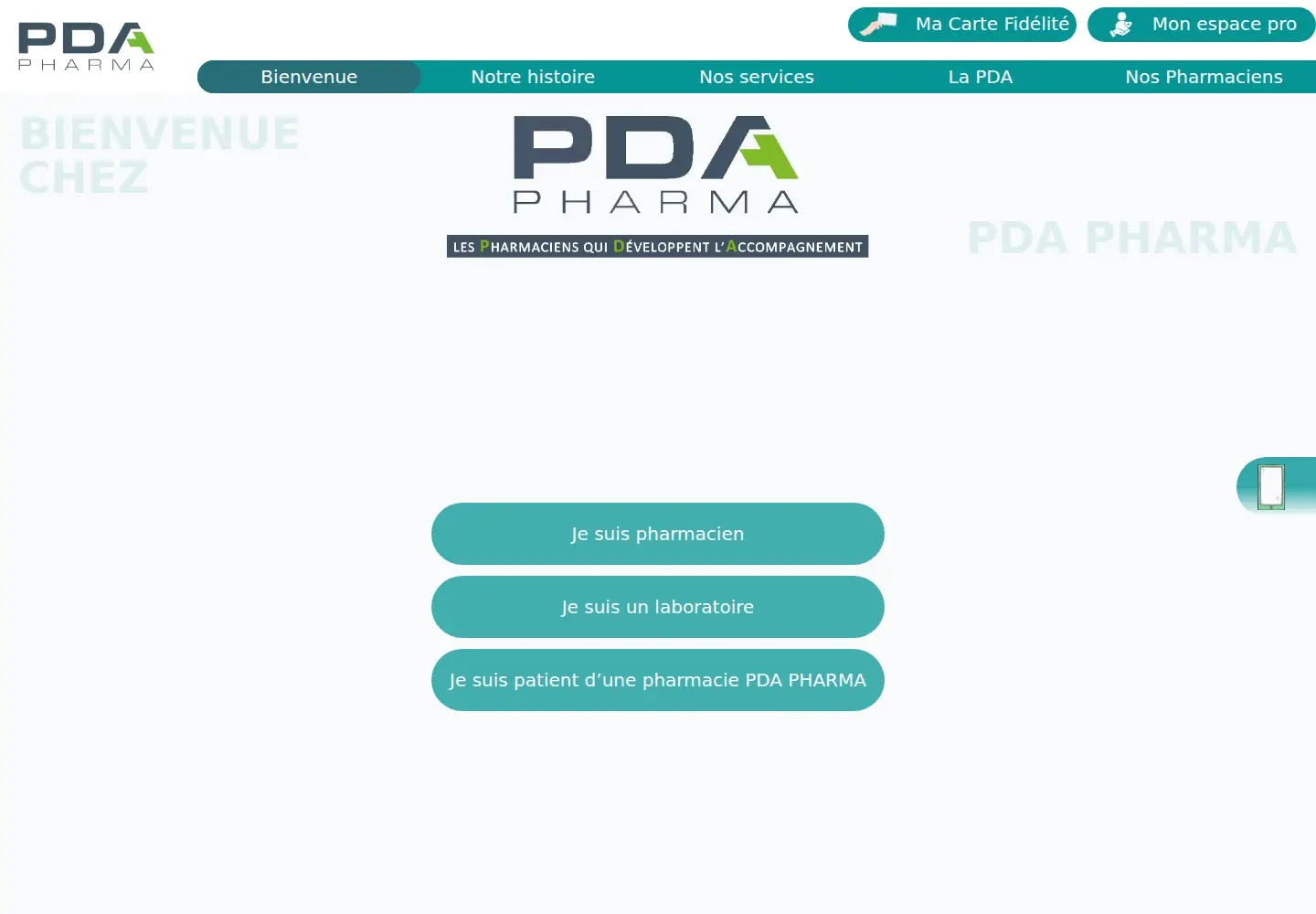 Screenshot of pdapharma.fr