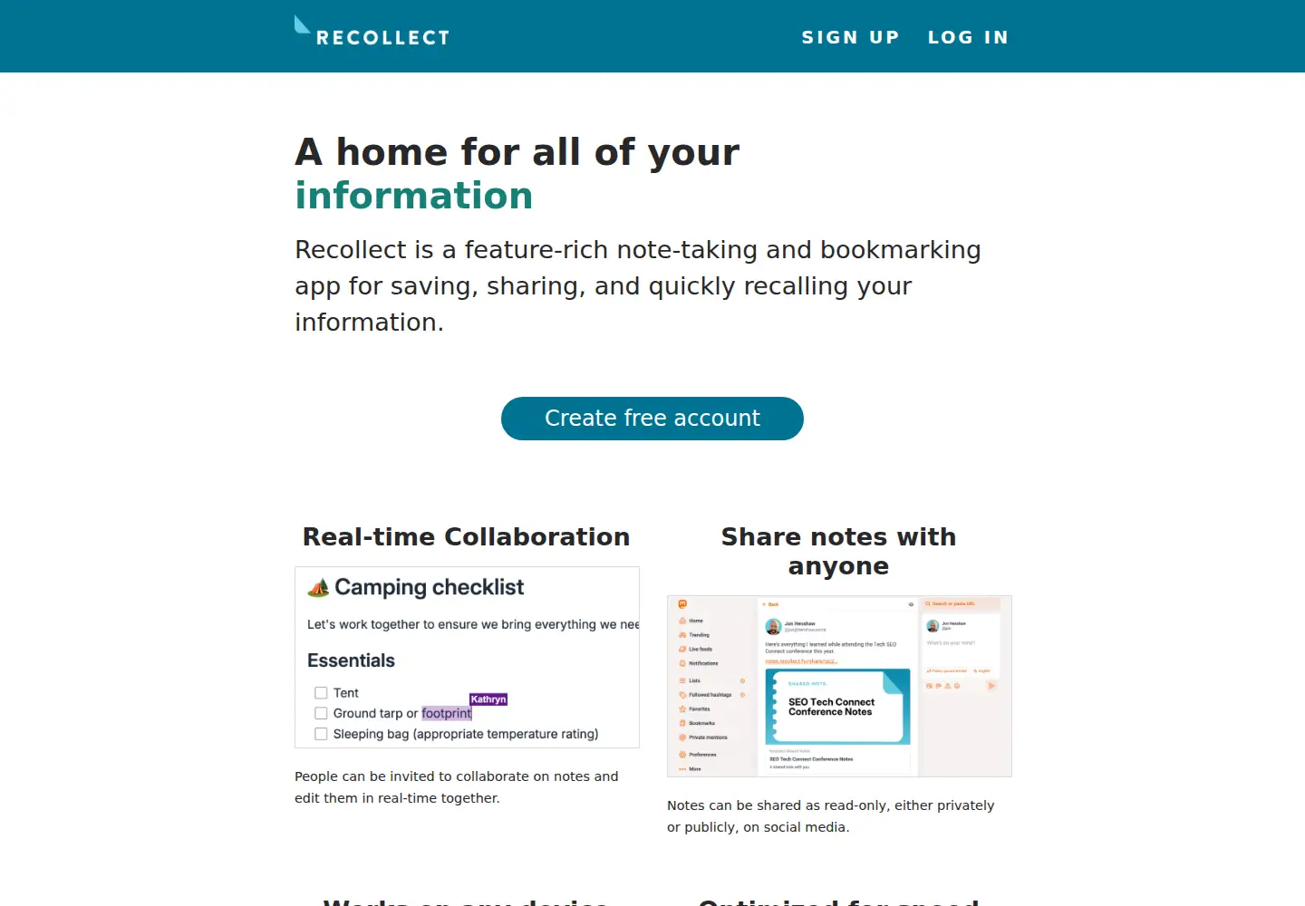Captured homepage of recollect.fyi in the current scan
