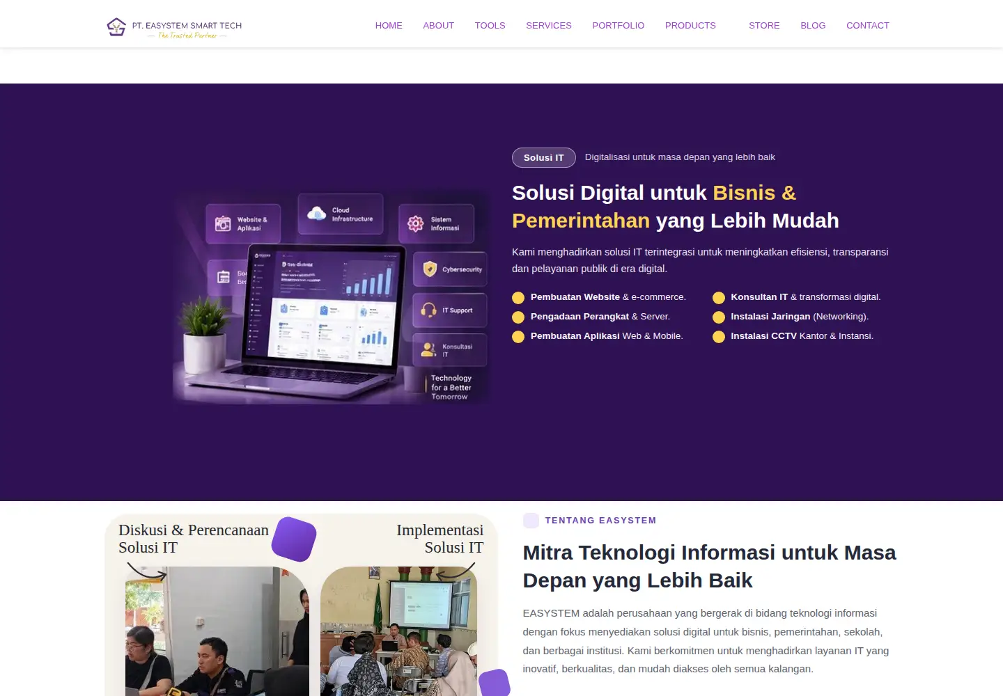 Screenshot of easystem.co.id