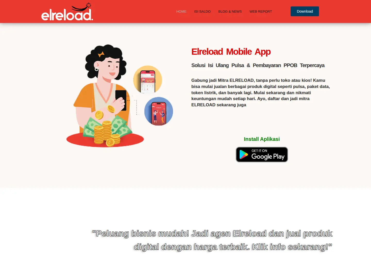 Captured homepage of elreload.id in the current scan