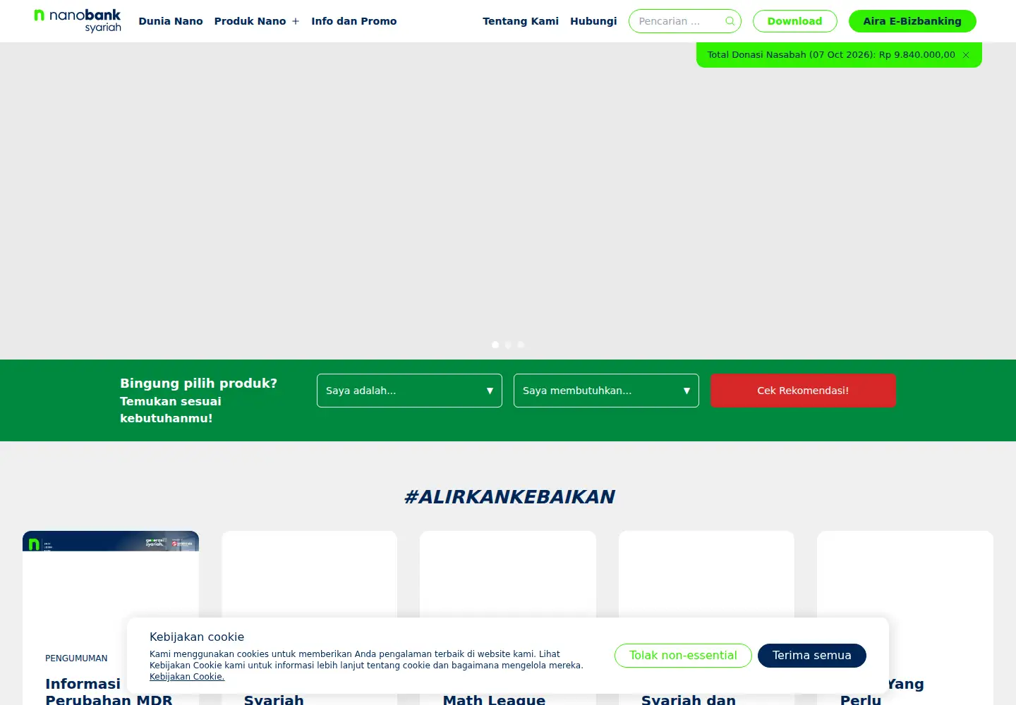 Captured homepage of nanobanksyariah.id in the current scan