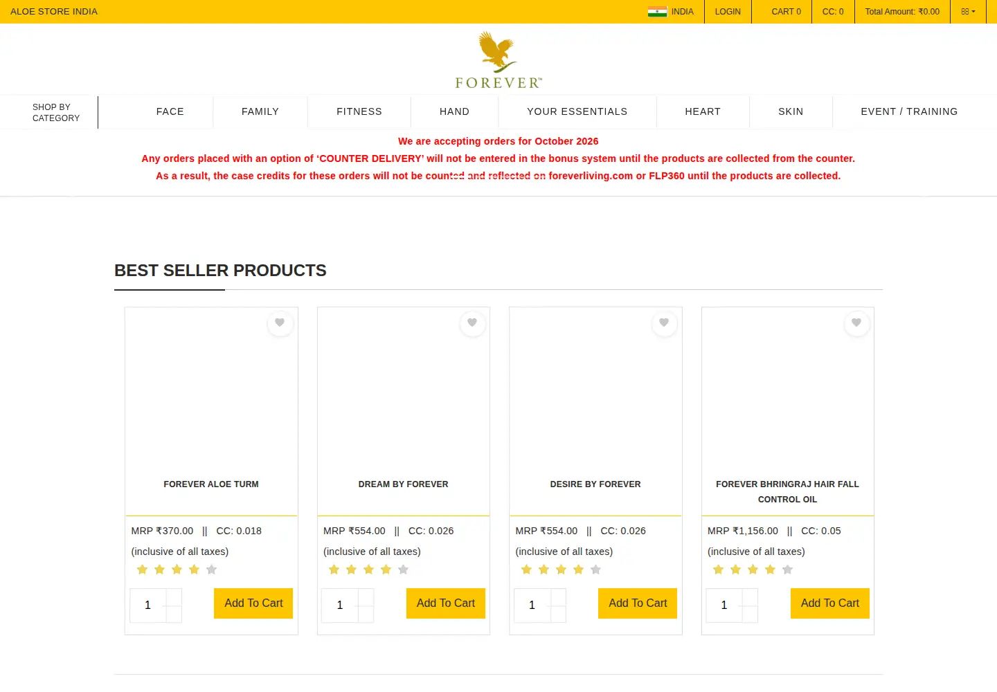 Screenshot of aloestoreindia.in