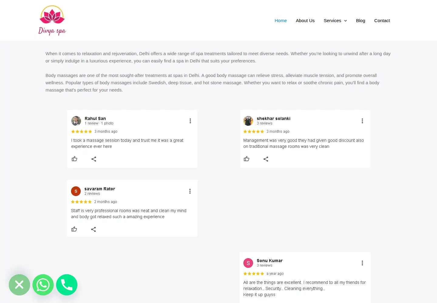 Screenshot of divyaspa.in
