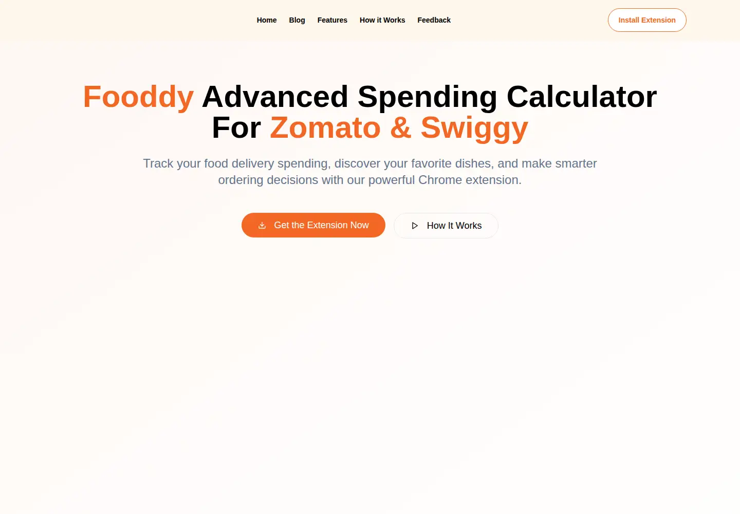 Captured homepage of fooddy.in in the current scan