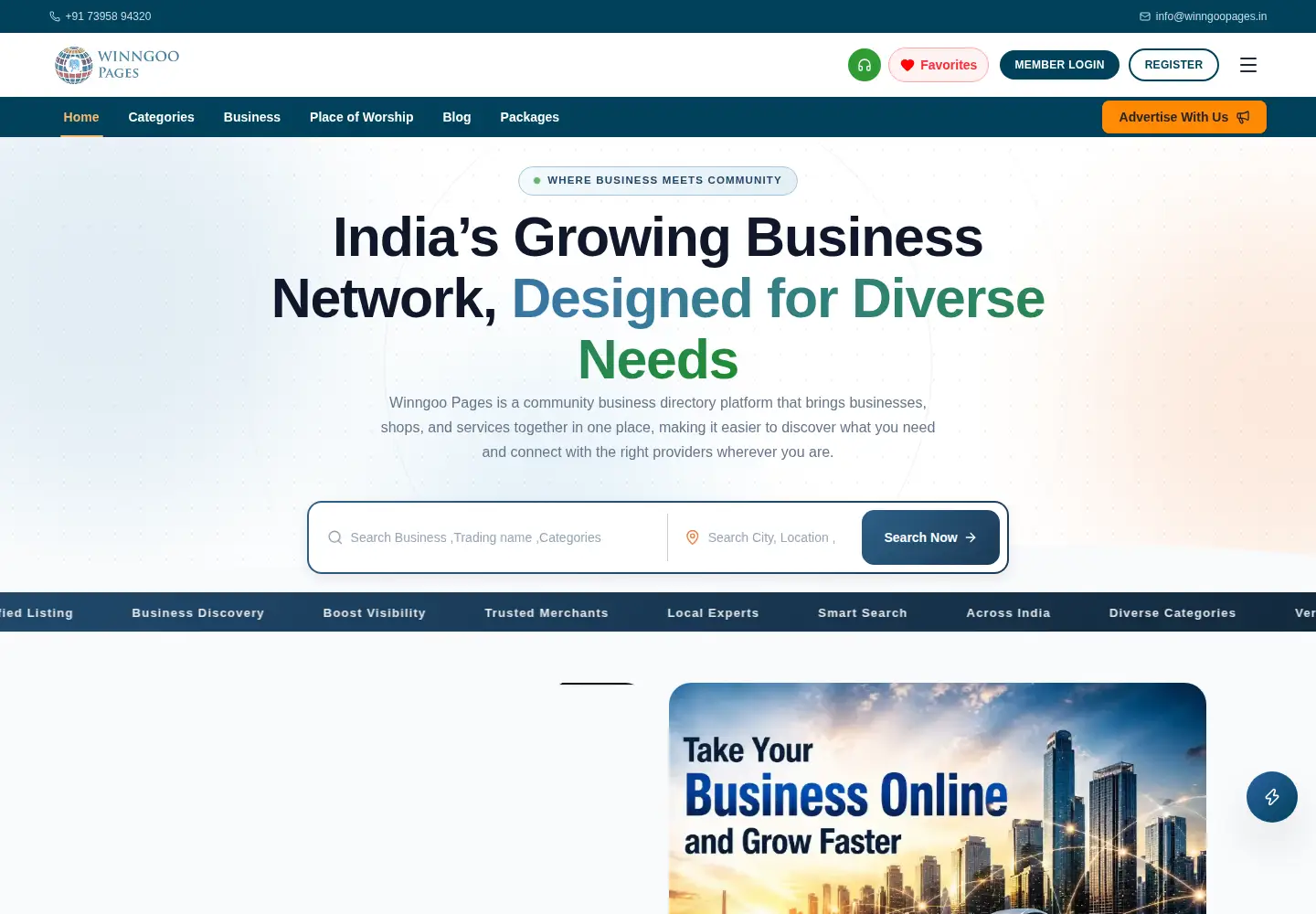 Screenshot of winngoopages.in