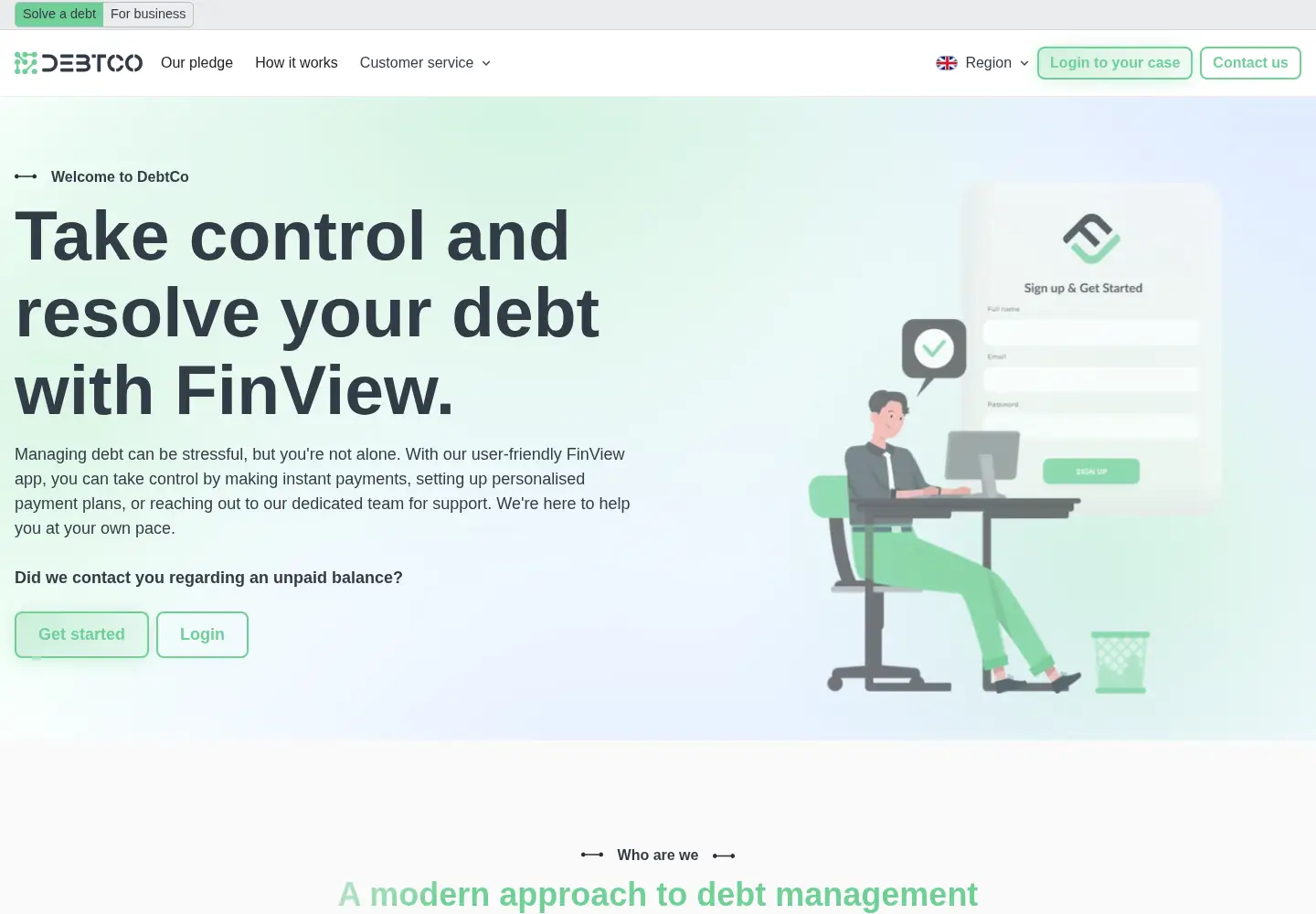 Screenshot of debtco.io