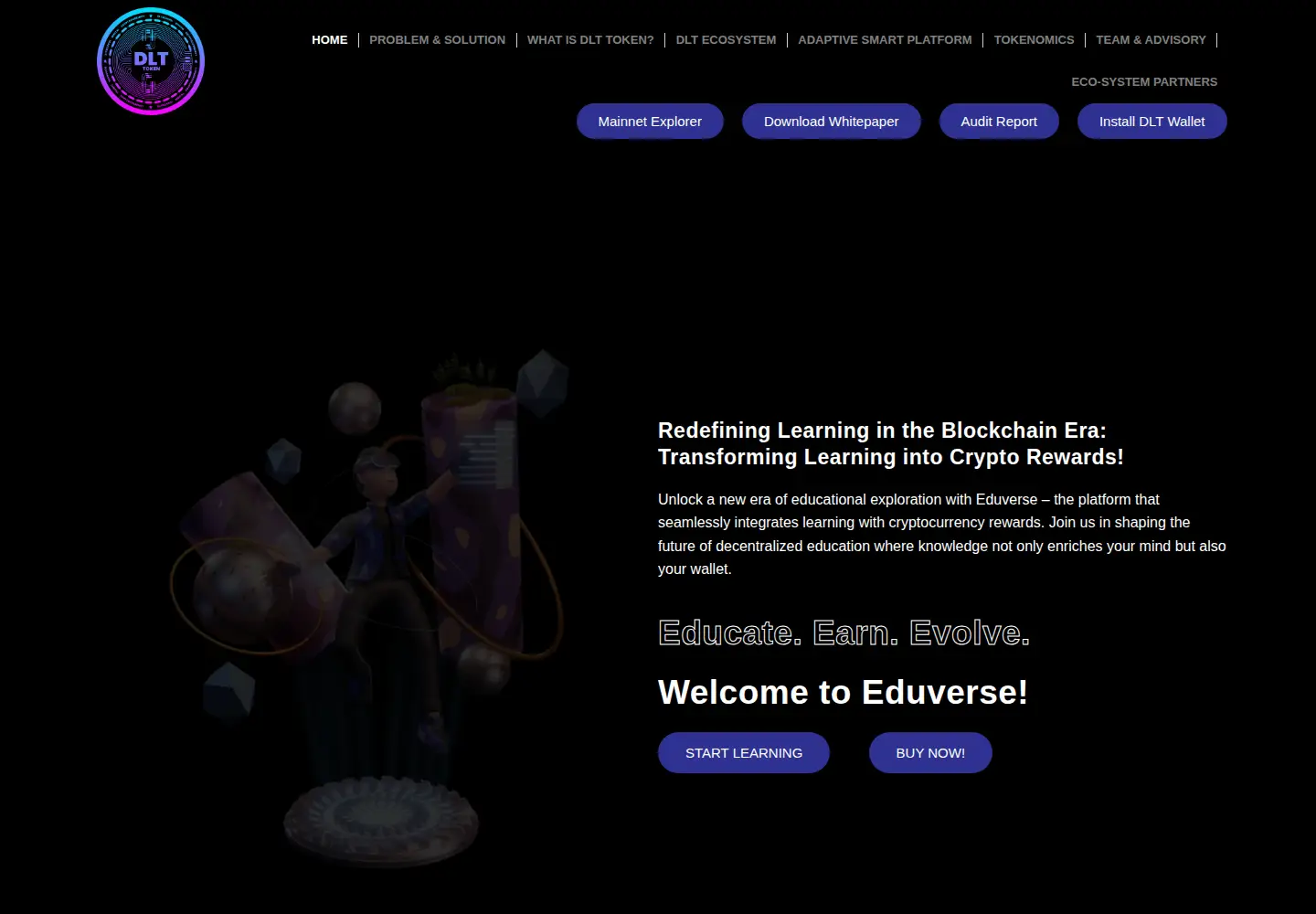 Screenshot of dlttoken.io