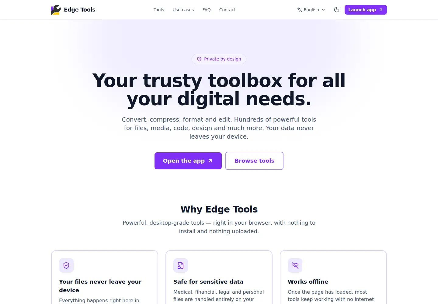 Screenshot of edgetools.io