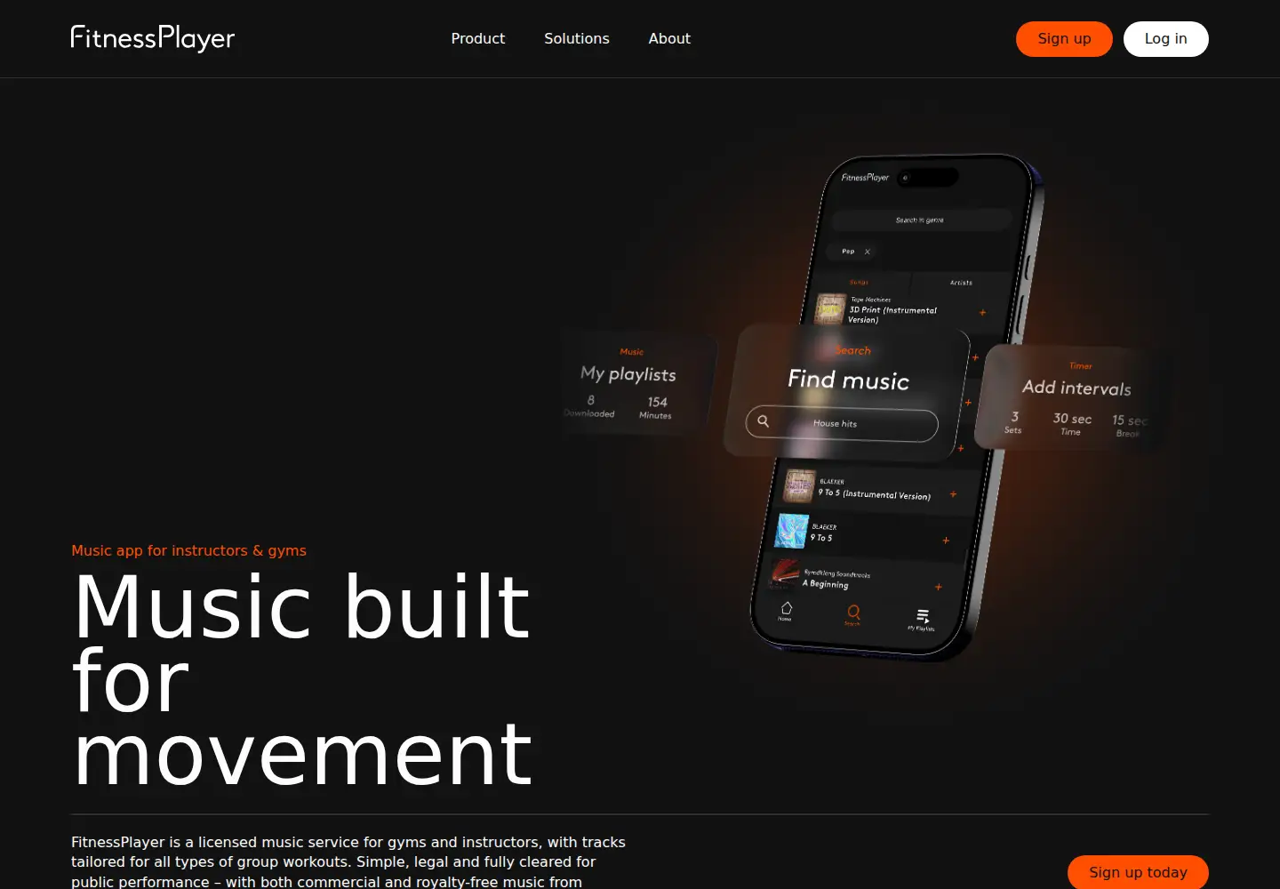 Captured homepage of fitnessplayer.io in the current scan