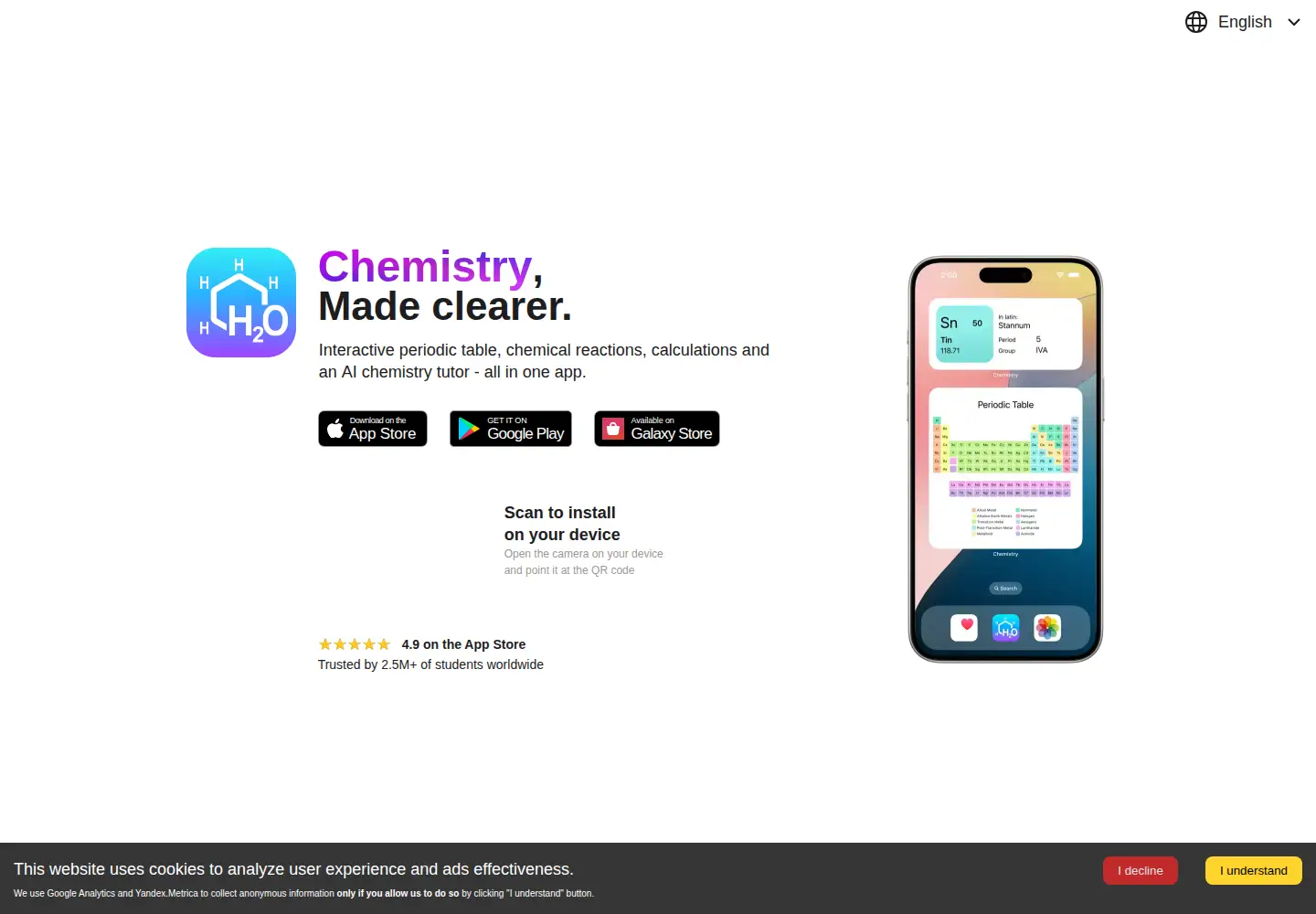 Captured homepage of getchemistry.io in the current scan