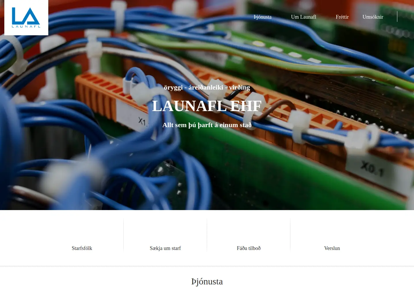 Captured homepage of launafl.is in the current scan