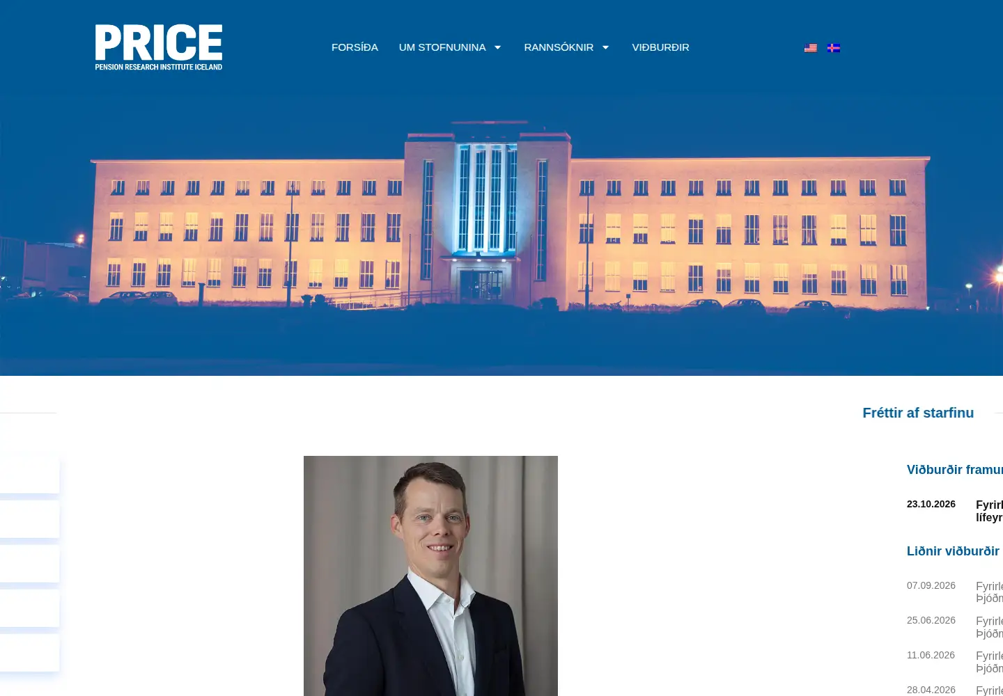 Screenshot of pension-research.is