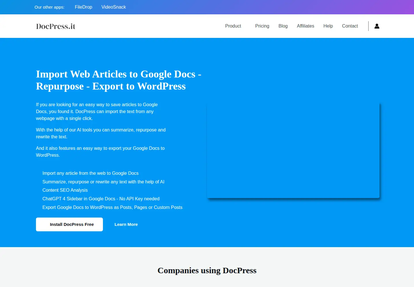 Screenshot of docpress.it