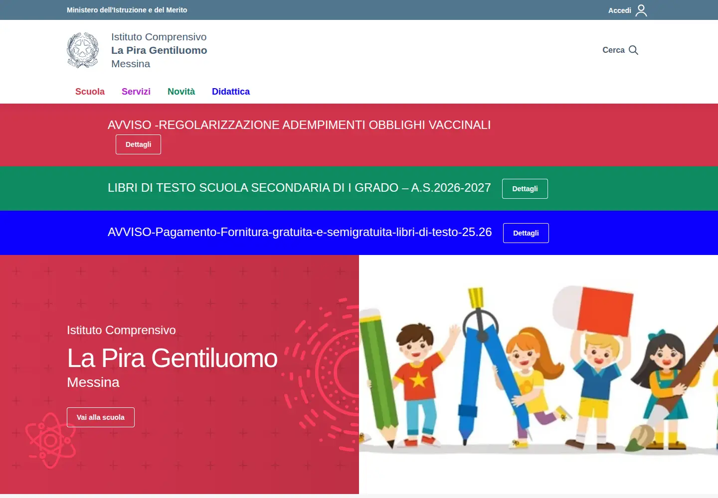 Screenshot of iclapiragentiluomo.edu.it