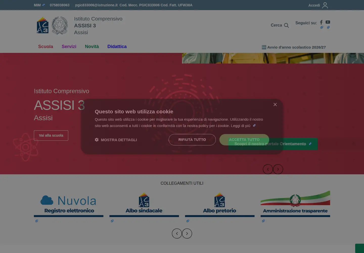 Screenshot of istitutocomprensivoassisi3.edu.it