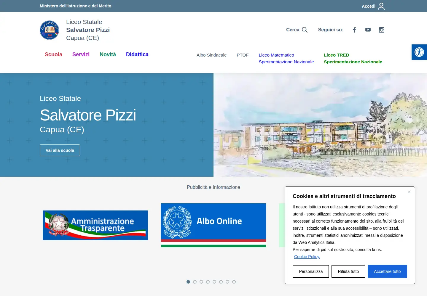 Screenshot of liceopizzi.edu.it
