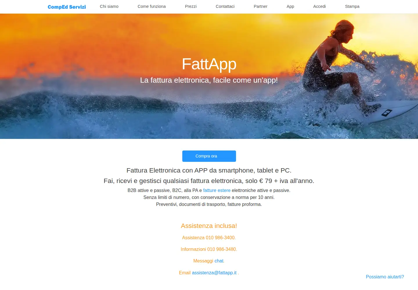 Captured homepage of fattapp.it in the current scan