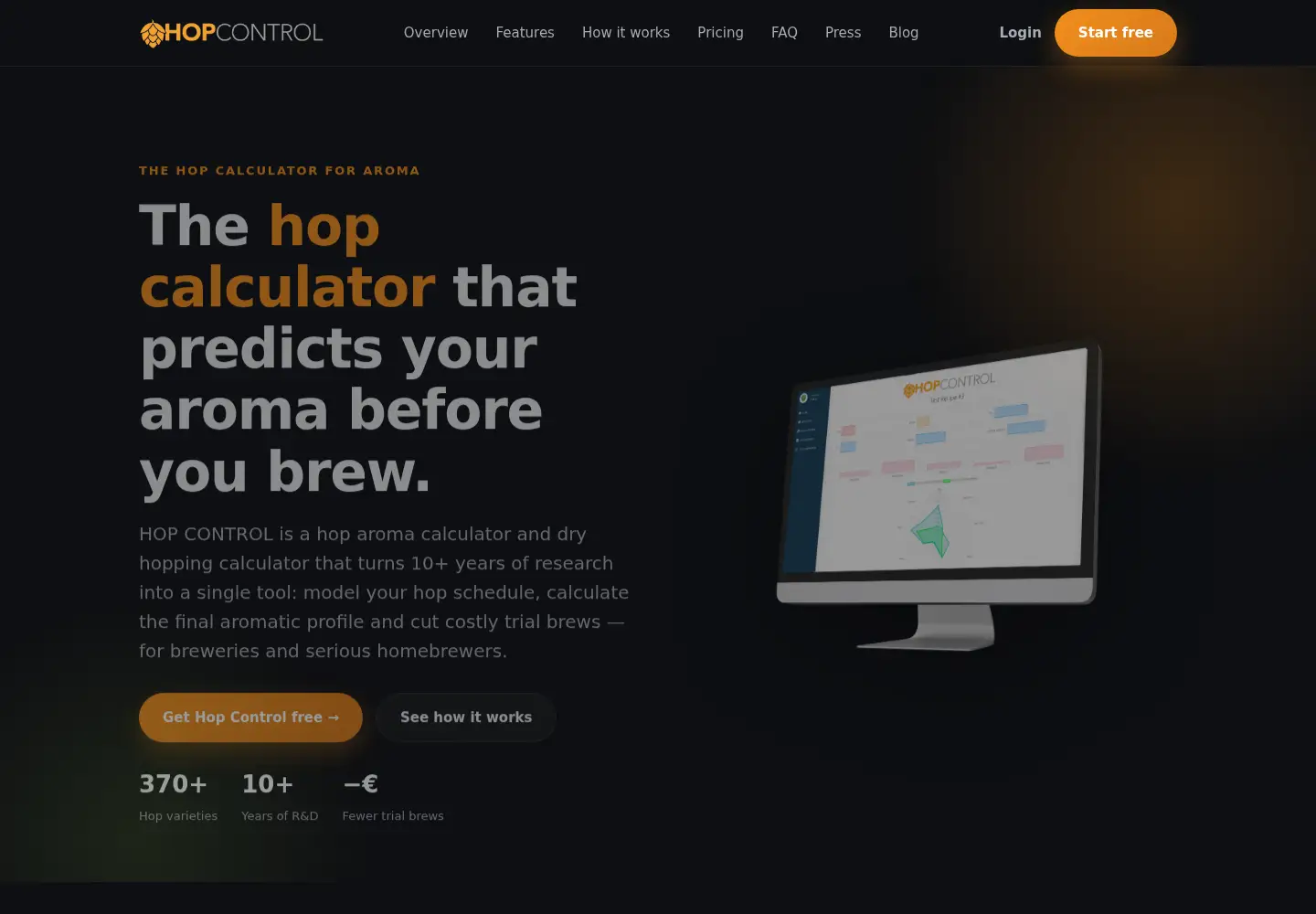 Captured homepage of hopcontrol.it in the current scan