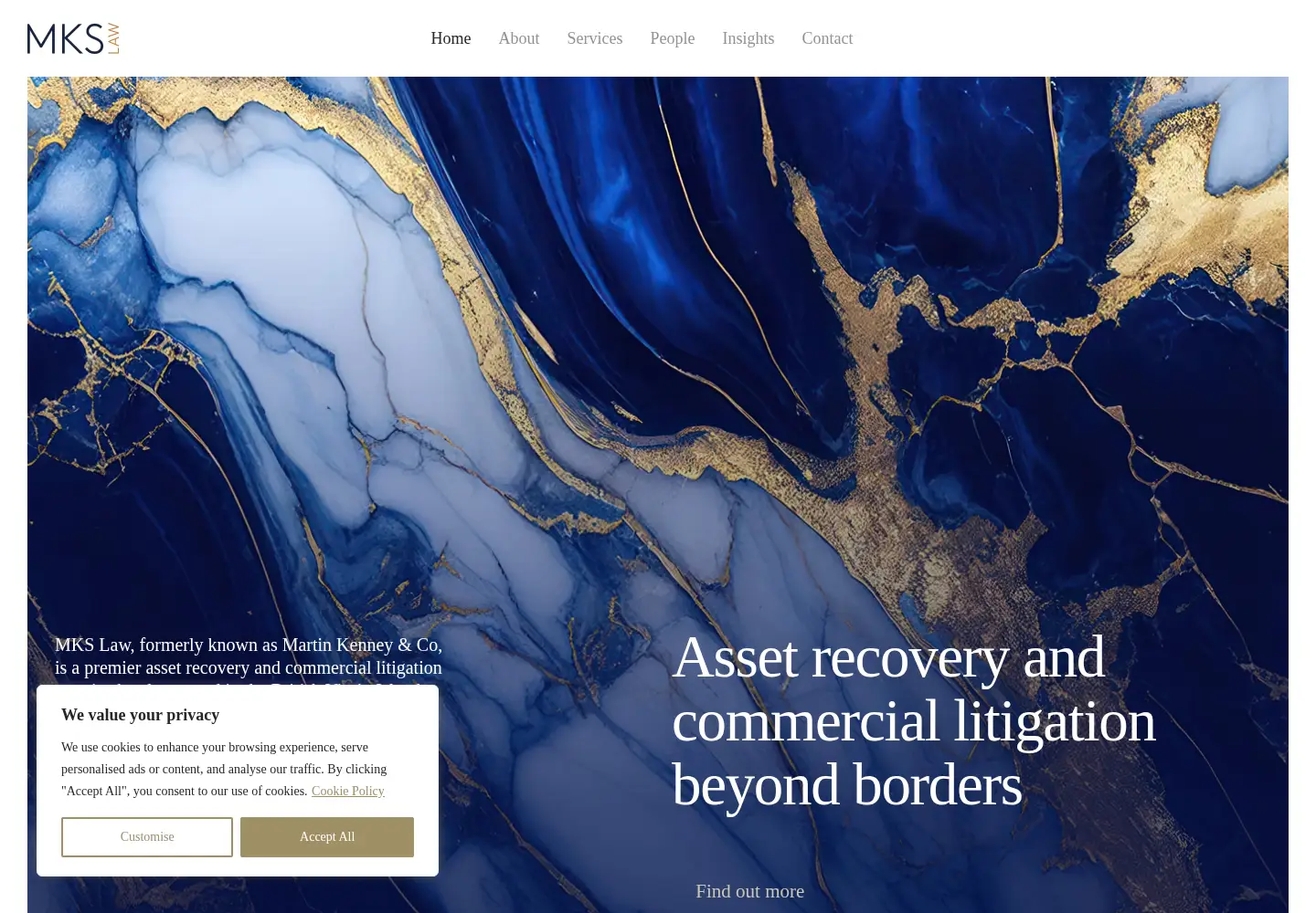 Captured homepage of mks.law in the current scan