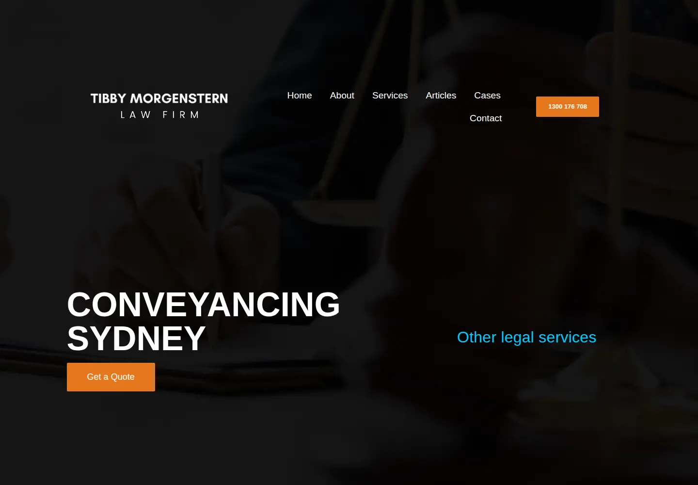 Captured homepage of conveyancingsydney.legal in the current scan