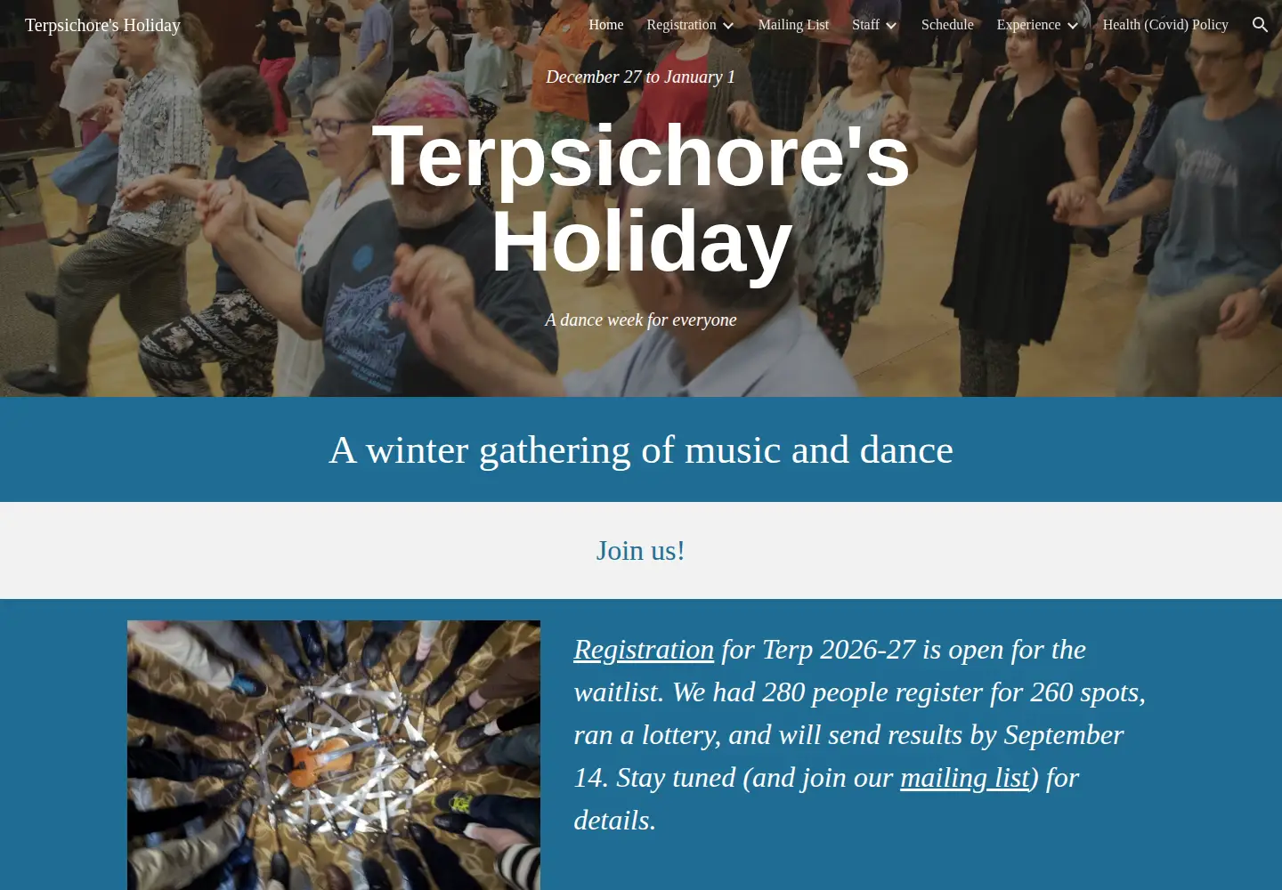 Screenshot of danceholiday.net